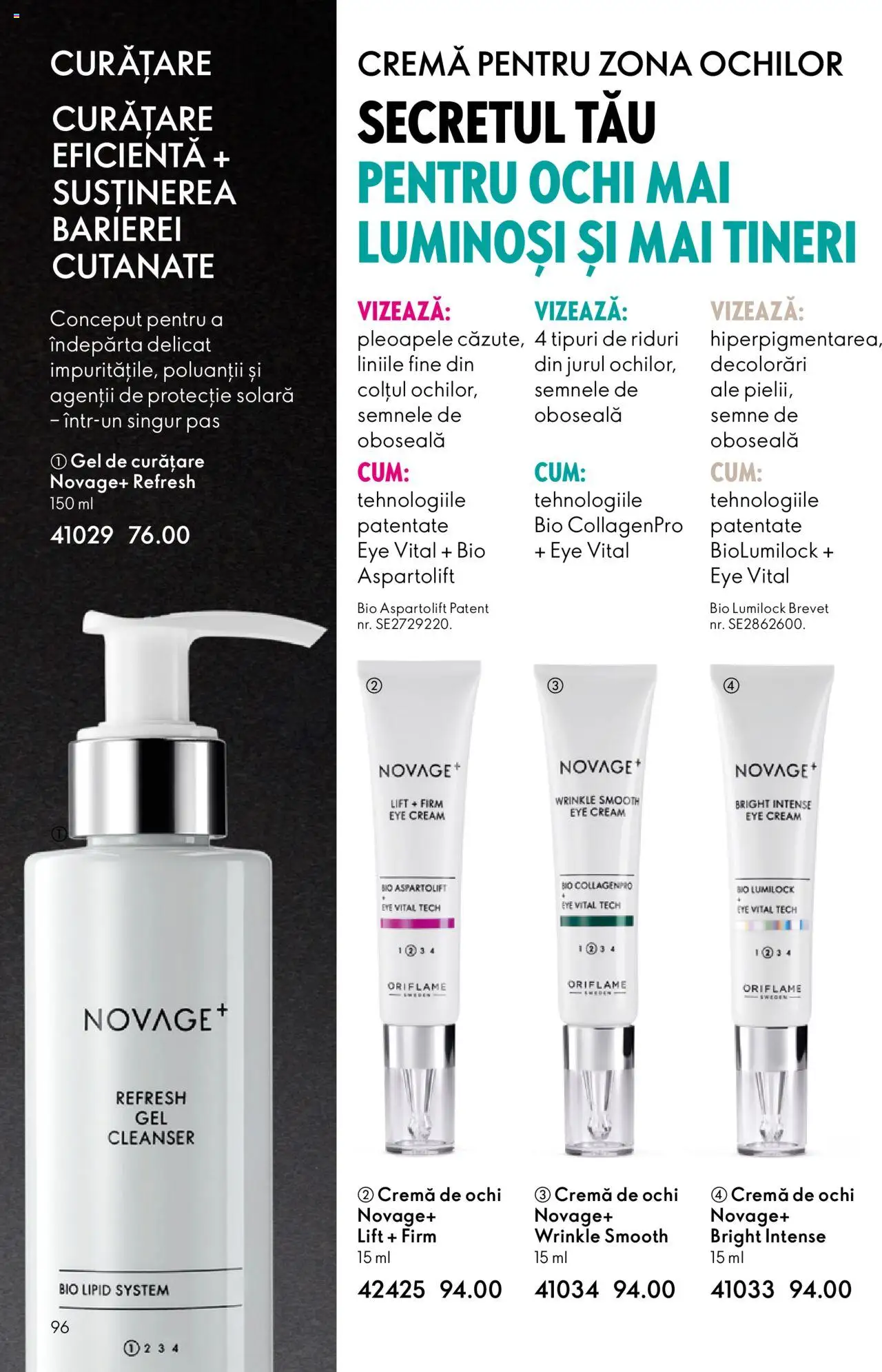 Catalog Oriflame 1 - 20 Octombrie 2025 | Pagina 96 | Produse: Şerit ödül, Gel de curățare, Cremă, Protecție solară