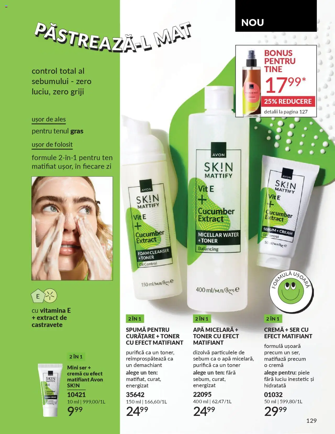 Catalog Avon 1 - 29 Septembrie 2025 | Pagina 129 | Produse: Demachiant, Toner, Apă micelară, Apă
