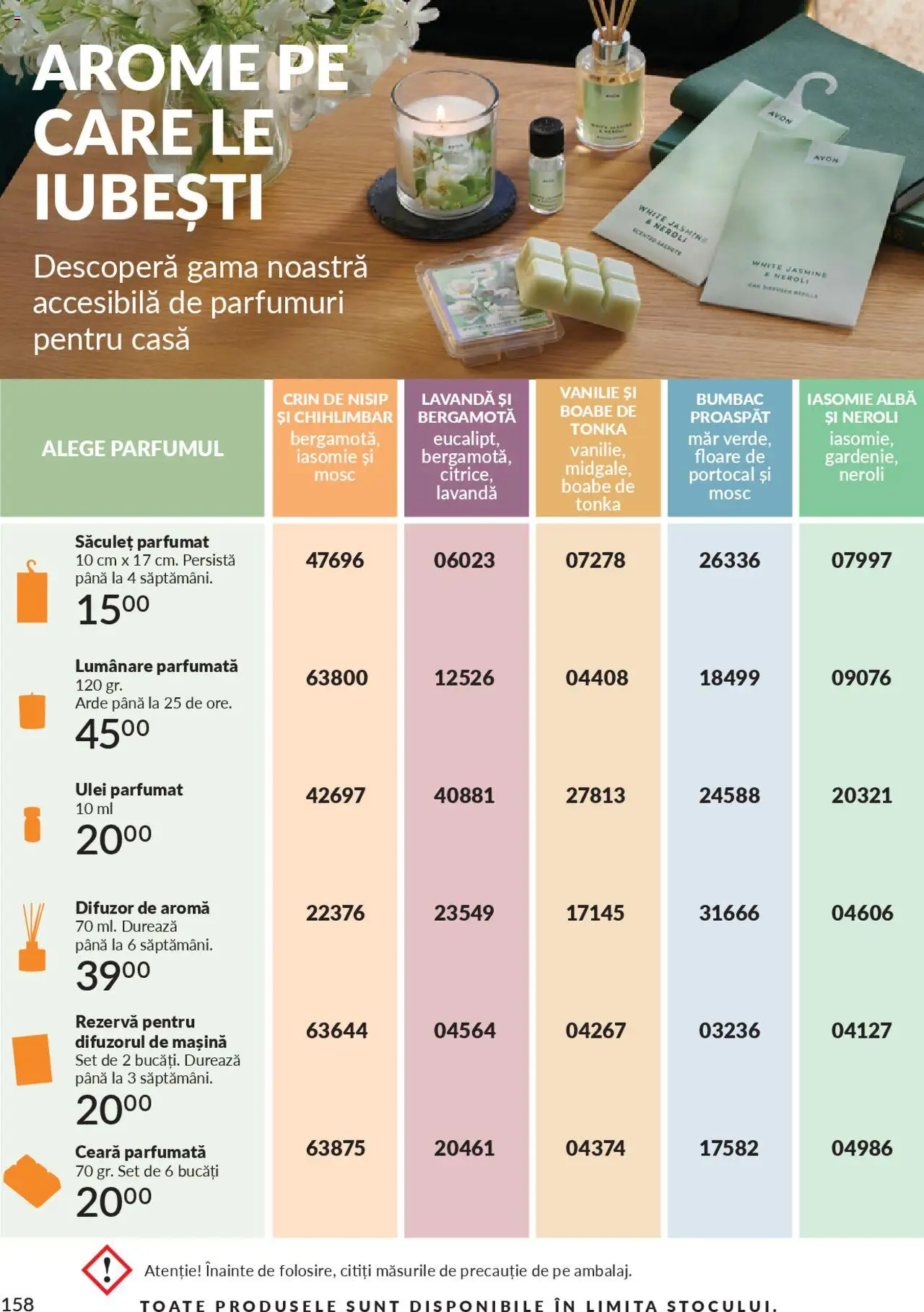 Catalog Avon 1 - 29 Septembrie 2025 | Pagina 158 | Produse: Difuzor, Lumânare, Ulei parfumat, Ulei