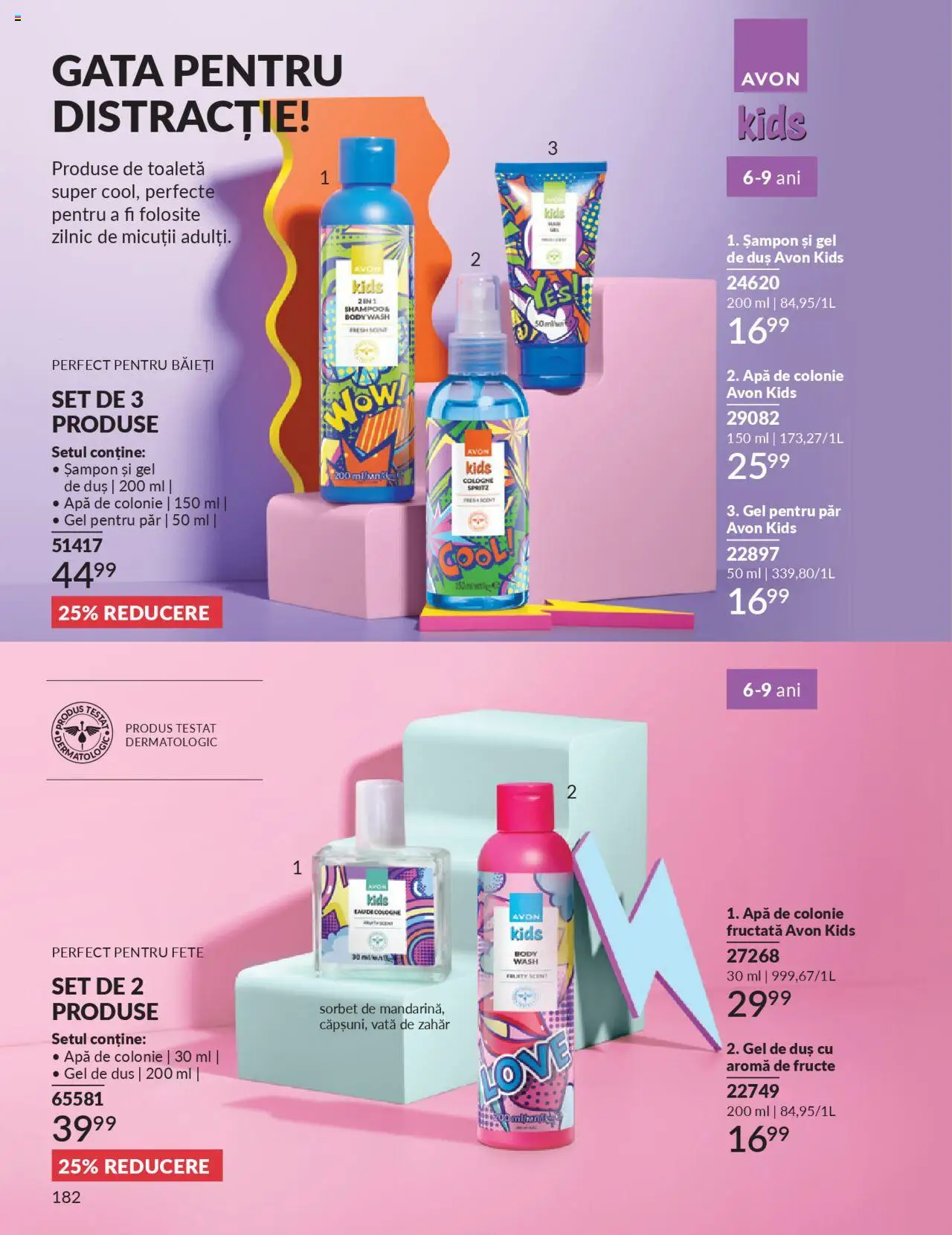 Catalog Avon 1 - 29 Septembrie 2025 | Pagina 182 | Produse: Gel de duș, Apă, Zahăr, Gel pentru păr