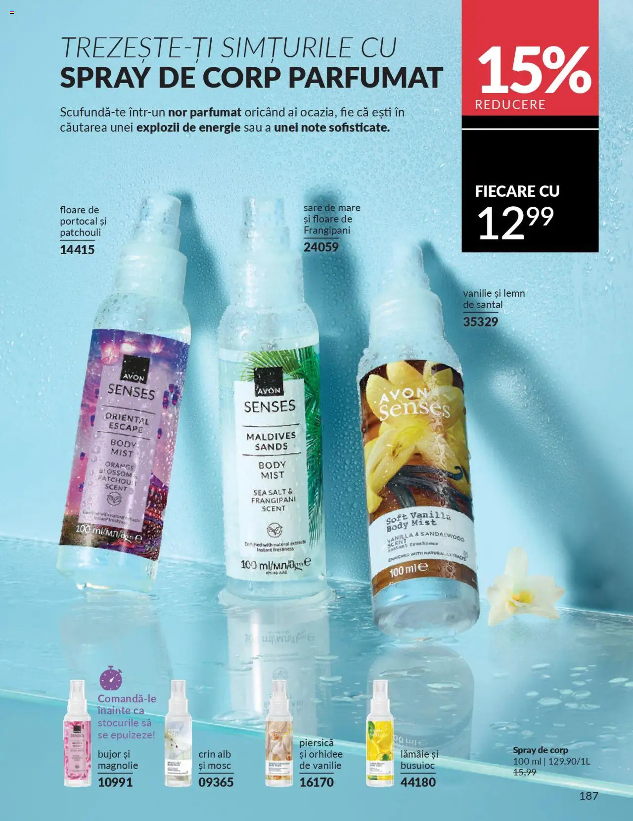 Catalog Avon 1 - 29 Septembrie 2025 | Pagina 187 | Produse: Piersică, Orhidee, Body, Lămâie