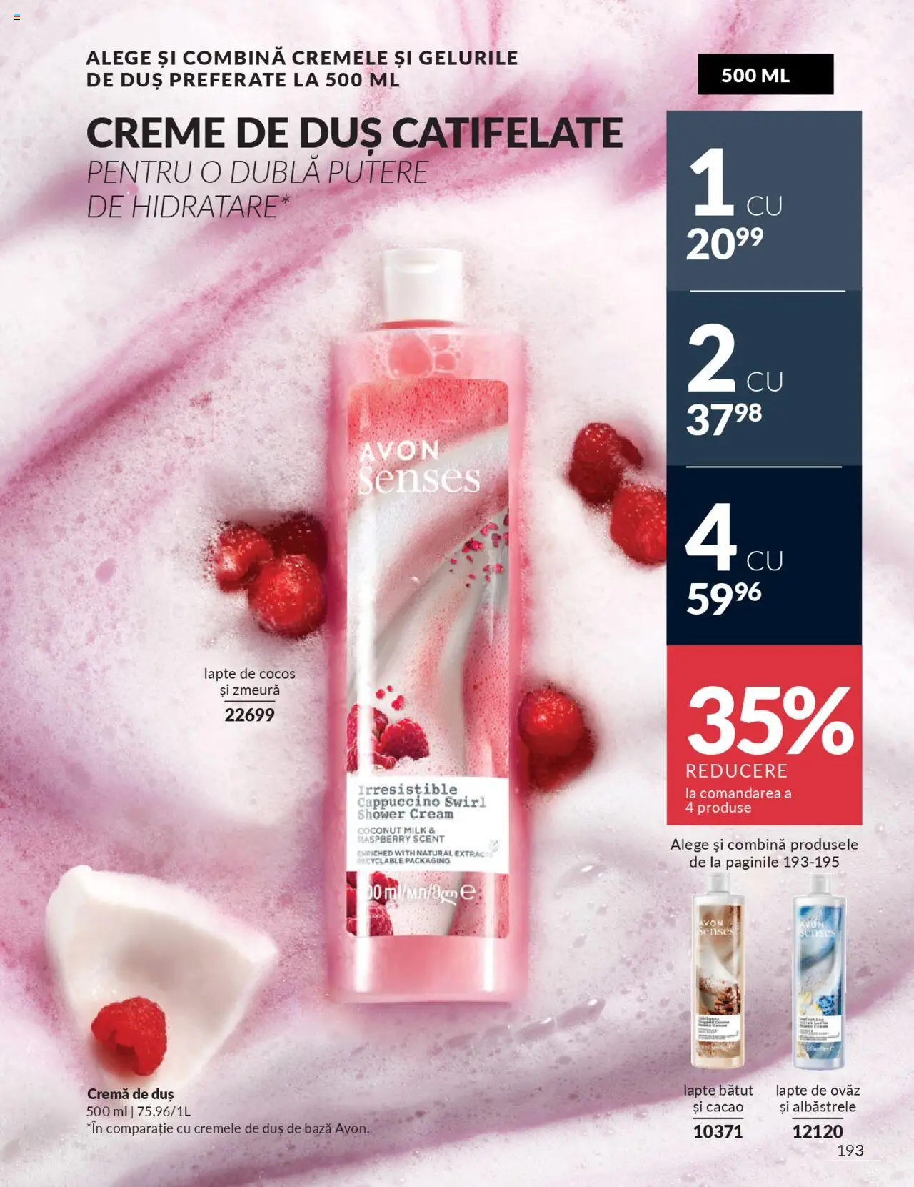 Catalog Avon 1 - 29 Septembrie 2025 | Pagina 193 | Produse: Zmeură, Duș, Lapte, Cremă