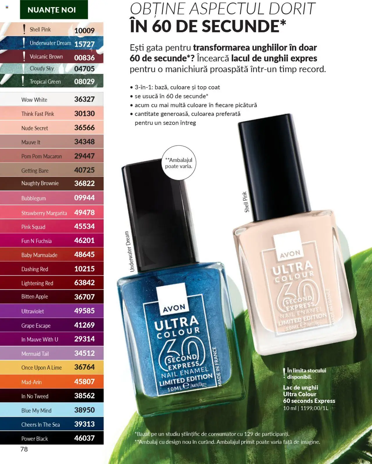 Catalog Avon 1 - 29 Septembrie 2025 | Pagina 78 | Produse: Lime, Top coat, Lac de unghii, Apple