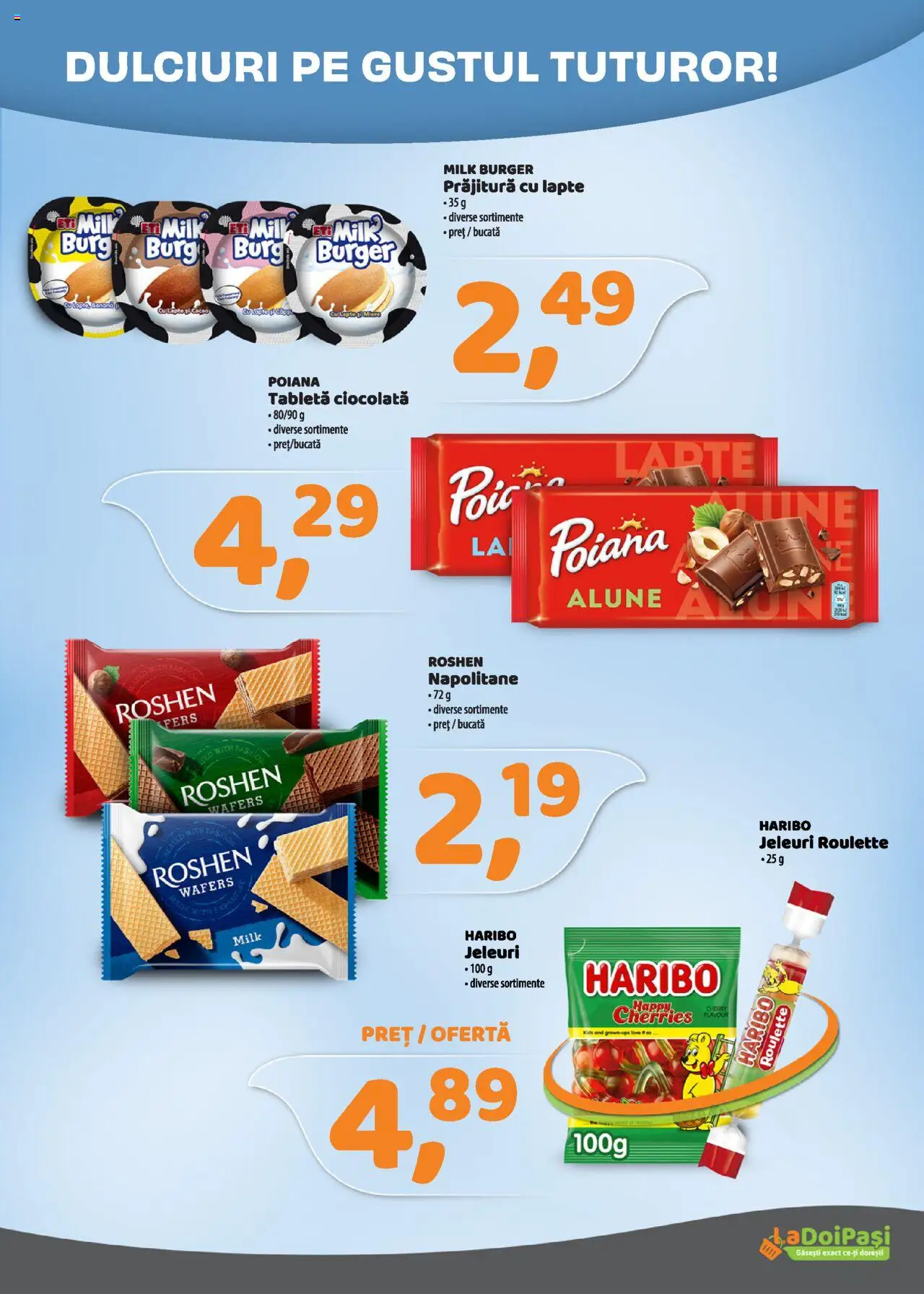 Catalog La Doi Pași 1 - 29 Septembrie 2025 | Pagina 5 | Produse: Tabletă, Napolitane, Ciocolată, Burger