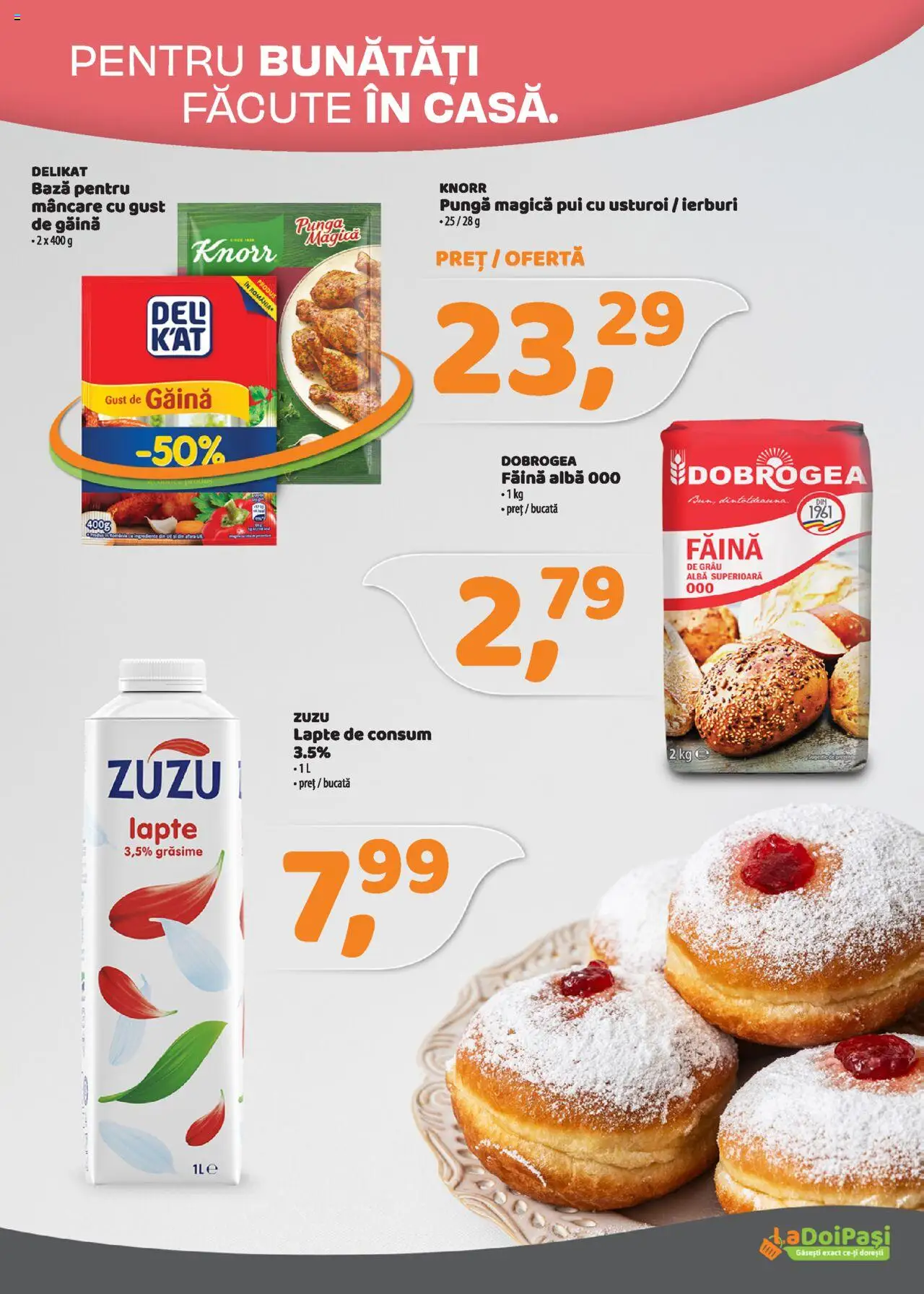Catalog La Doi Pași 1 - 29 Septembrie 2025 | Pagina 7 | Produse: Pungă, Lapte, Făină, Usturoi