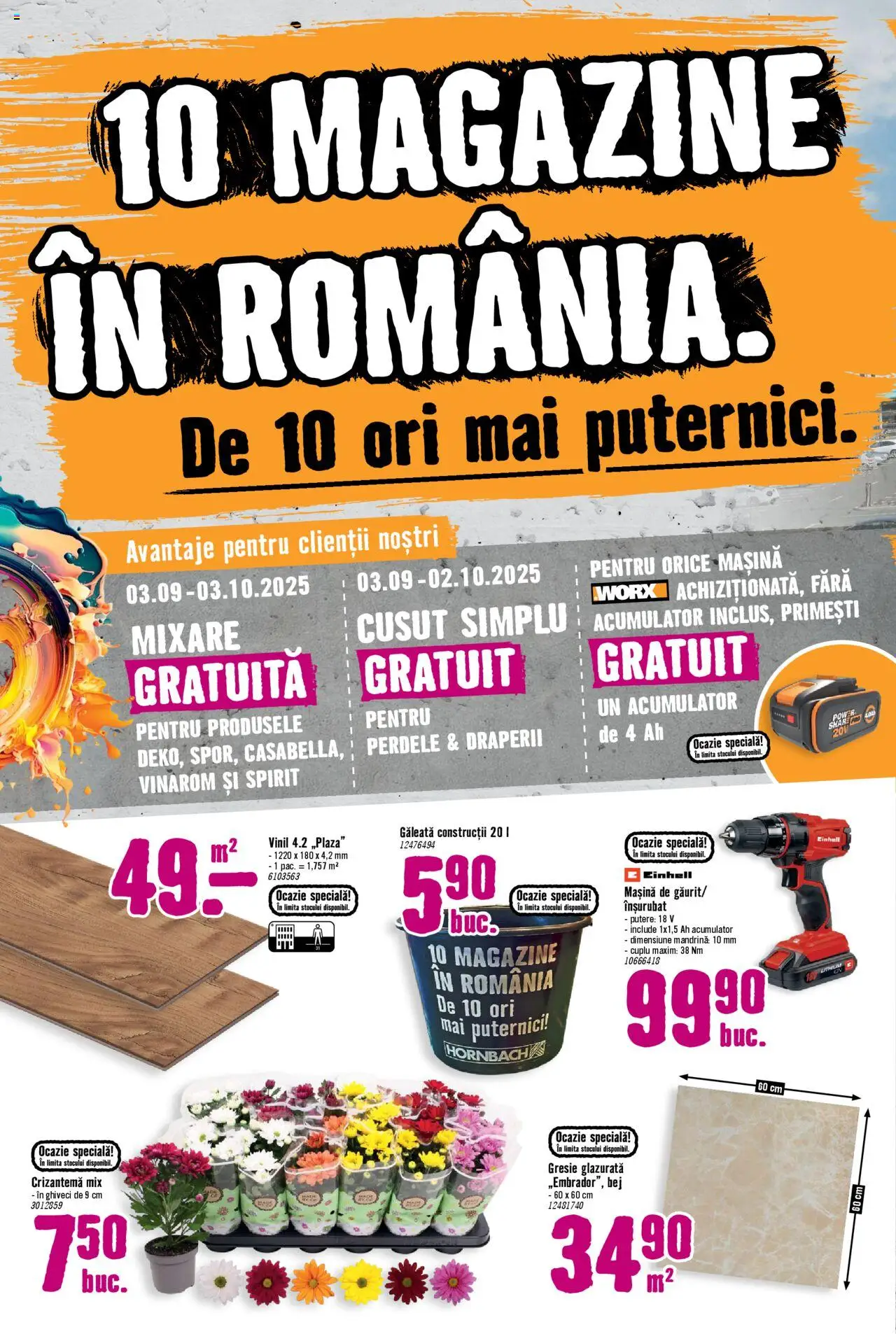 Catalog Hornbach 3 Septembrie - 1 Octombrie 2025 | Pagina 2 | Produse: Gresie, Ghiveci, Draperii