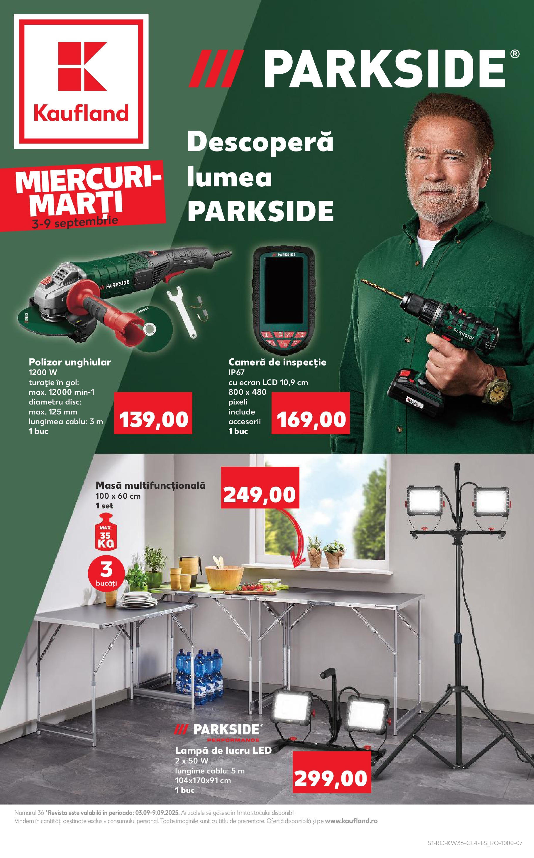 Catalog Kaufland 3 - 8 Septembrie 2025 | Pagina 1 | Produse: Cameră, Cablu, Polizor, Lampă