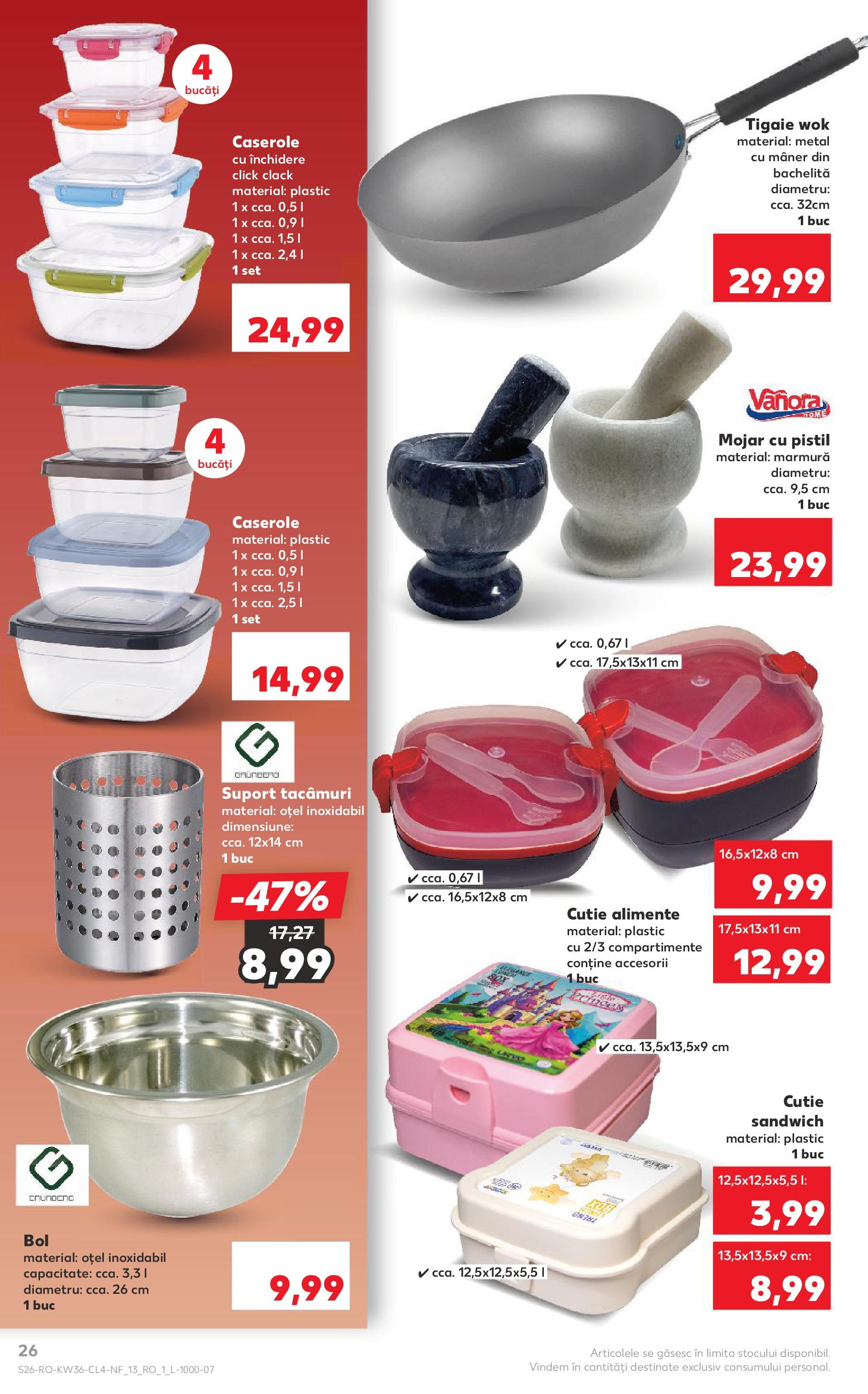 Catalog Kaufland 3 - 8 Septembrie 2025 | Pagina 26 | Produse: Tigaie, Cutie alimente, Mâner, Mortar