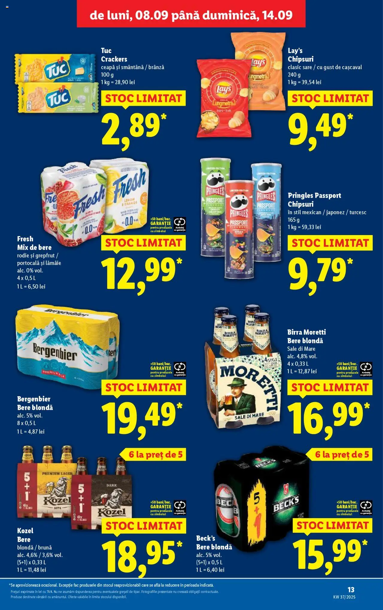 Catalog LIDL 8 - 13 Septembrie 2025 | Pagina 13 | Produse: Brânză, Bere, Plastik Kulübe, Sare