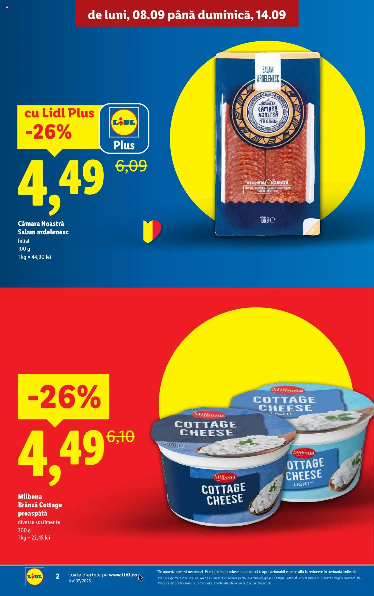 Catalog LIDL 8 - 13 Septembrie 2025 | Pagina 2 | Produse: Brânză, Salam