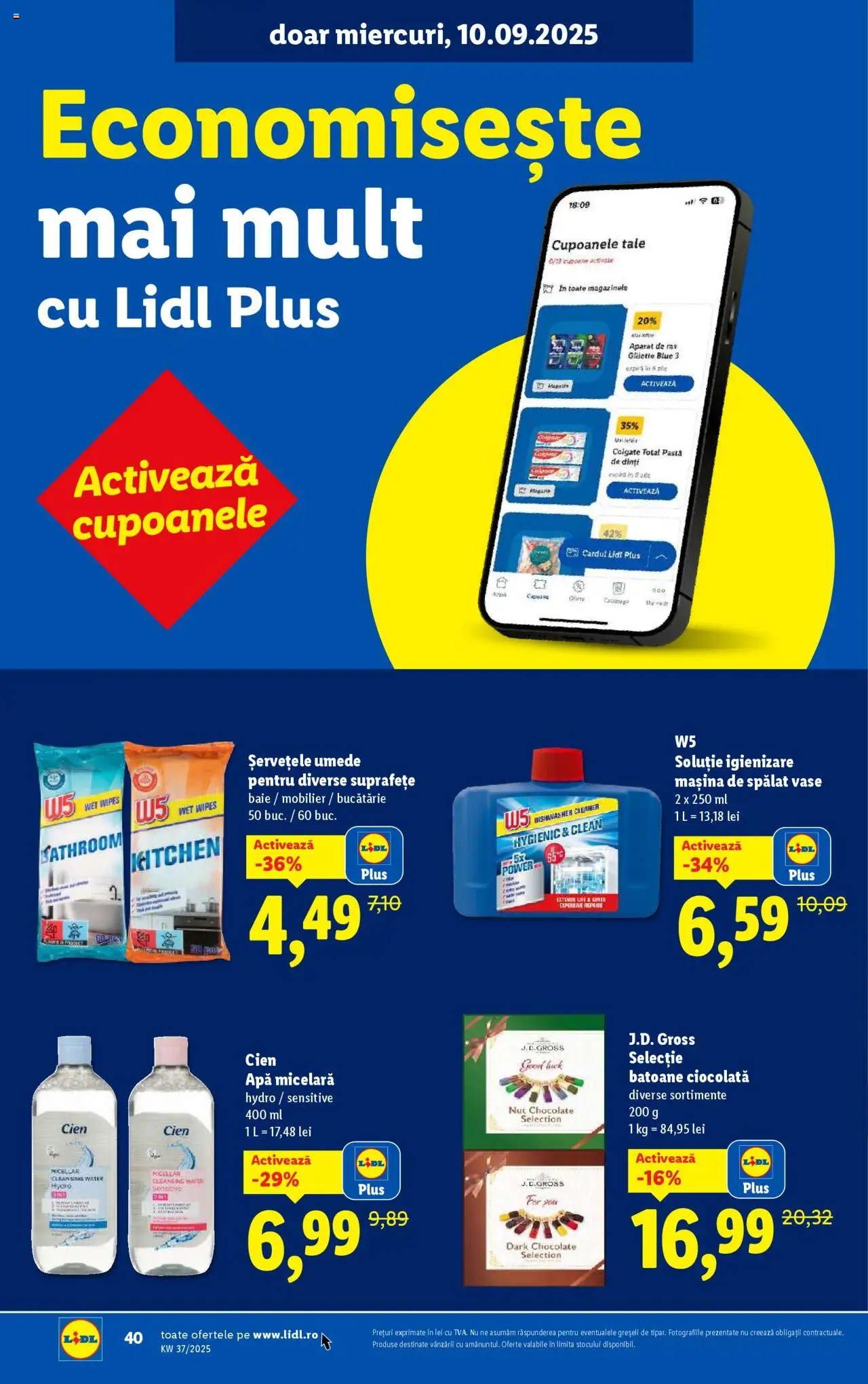 Catalog LIDL 8 - 13 Septembrie 2025 | Pagina 40 | Produse: Mașină De Spălat Vase, Aparat De Ras, Ciocolată, Șervețele umede