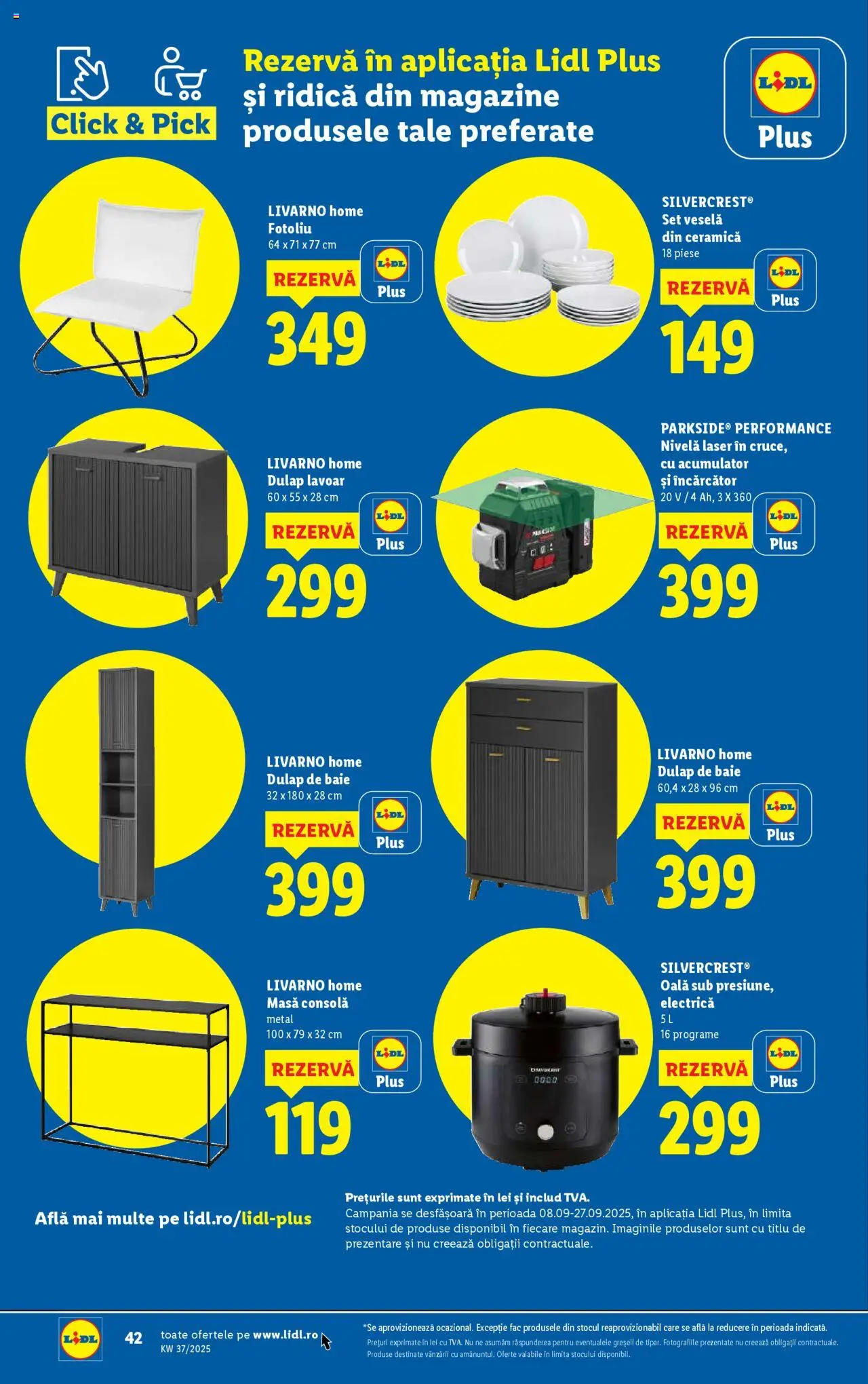 Catalog LIDL 8 - 13 Septembrie 2025 | Pagina 42 | Produse: Încărcător, Oală, Fotoliu, Lavoar