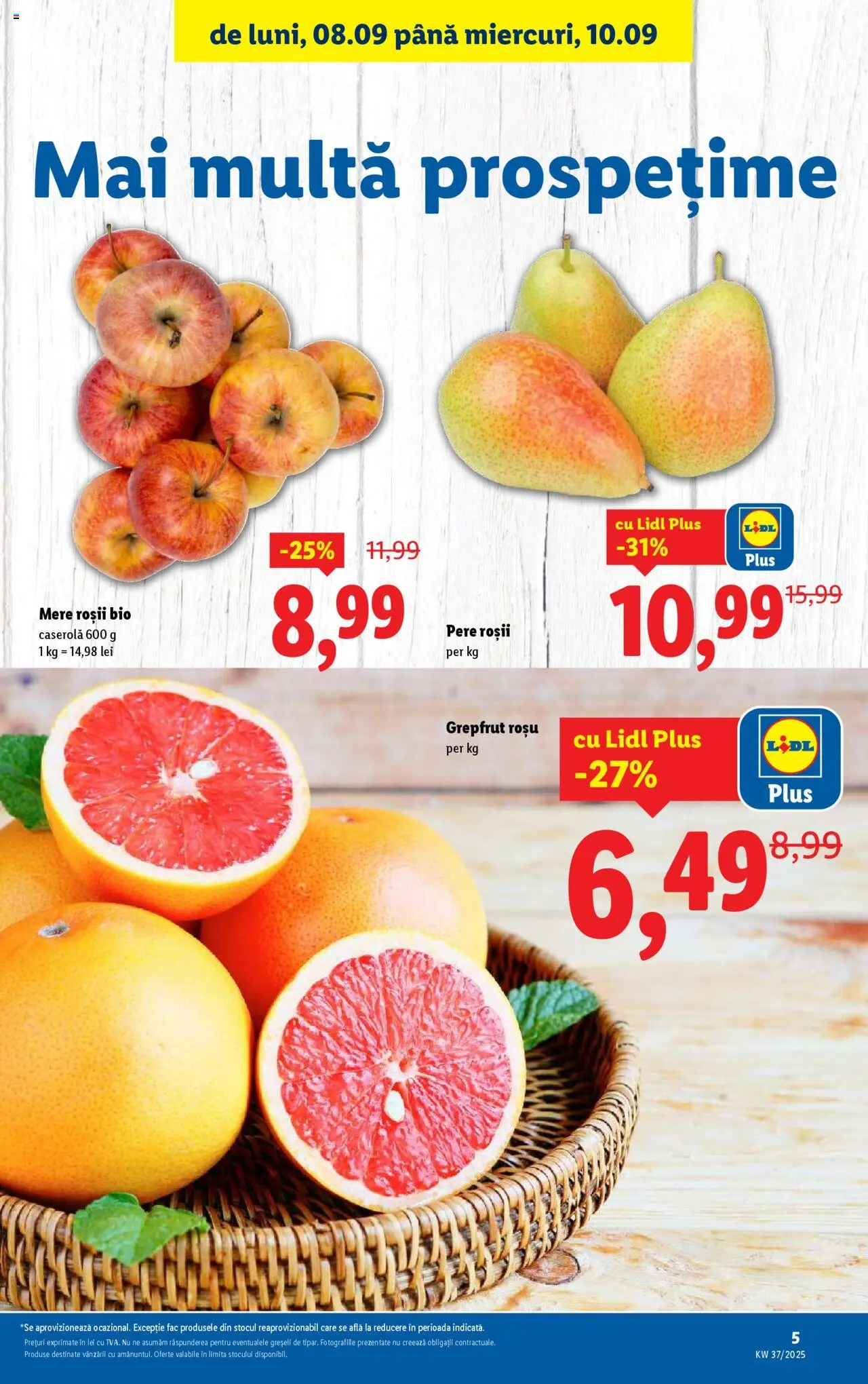 Catalog LIDL 8 - 13 Septembrie 2025 | Pagina 5 | Produse: Şerit ödül, Mere, Roșii, Grepfrut
