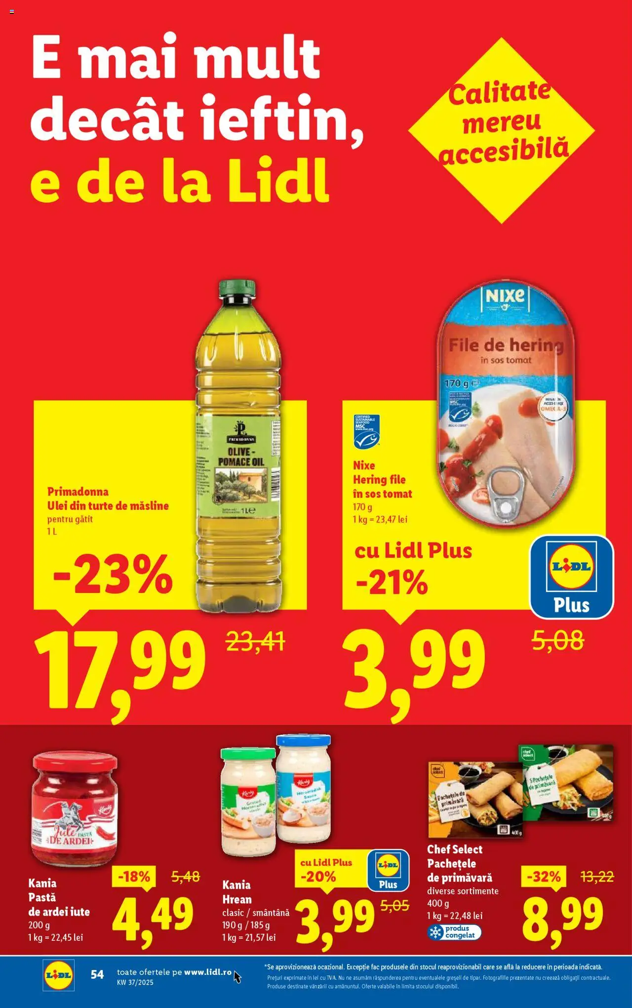 Catalog LIDL 8 - 13 Septembrie 2025 | Pagina 54 | Produse: Măsline, Ardei, Smântână, Sos