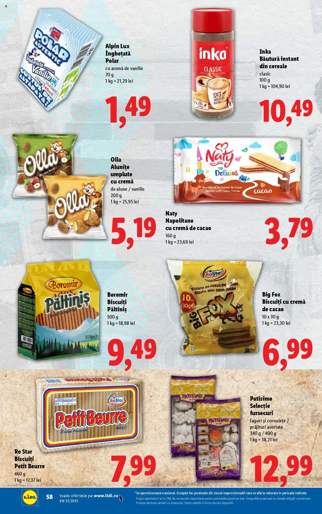 Catalog LIDL 8 - 13 Septembrie 2025 | Pagina 58 | Produse: Cremă, Cornulețe, Biscuiți, Înghețată