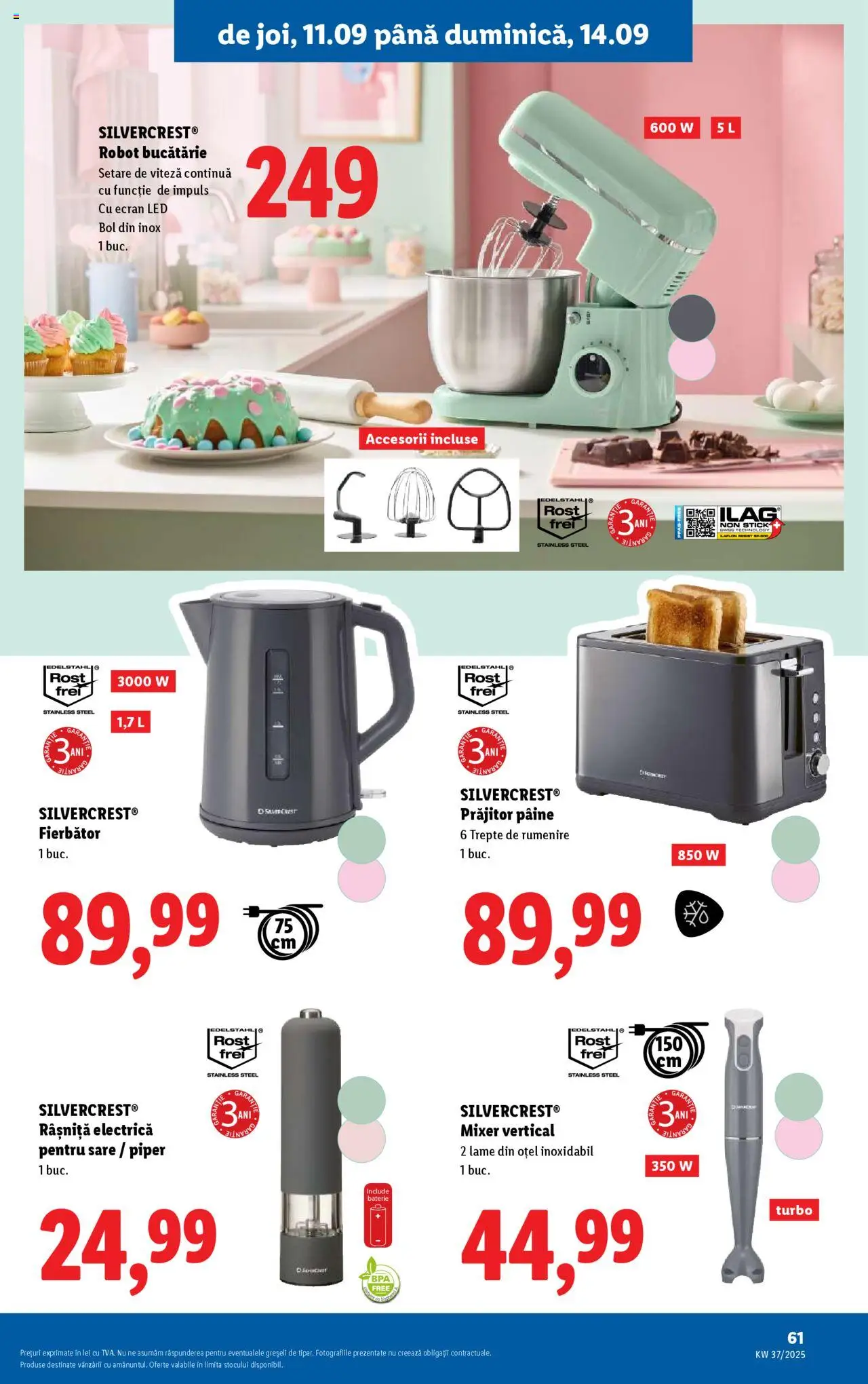 Catalog LIDL 8 - 13 Septembrie 2025 | Pagina 61 | Produse: Robot, Bucătărie, Baterie, Sare