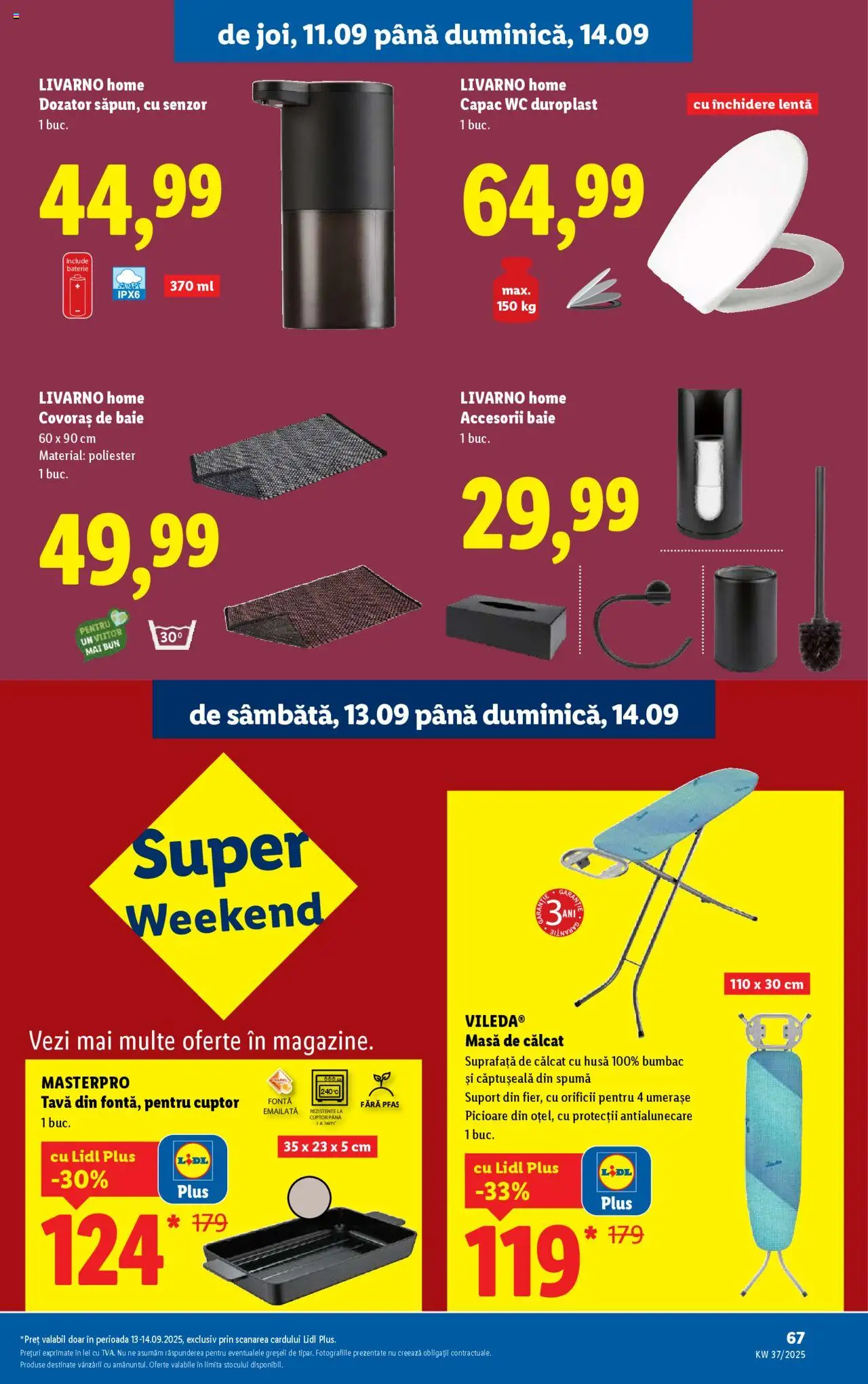 Catalog LIDL 8 - 13 Septembrie 2025 | Pagina 67 | Produse: Cuptor, Masă, Covoraș de baie, Masă de călcat