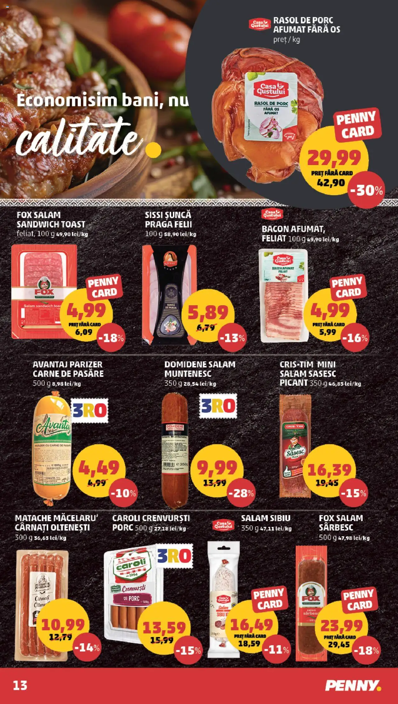 Catalog PENNY Market 3 - 8 Septembrie 2025 | Pagina 13 | Produse: Crenvurști, Bacon, Salam, Șuncă