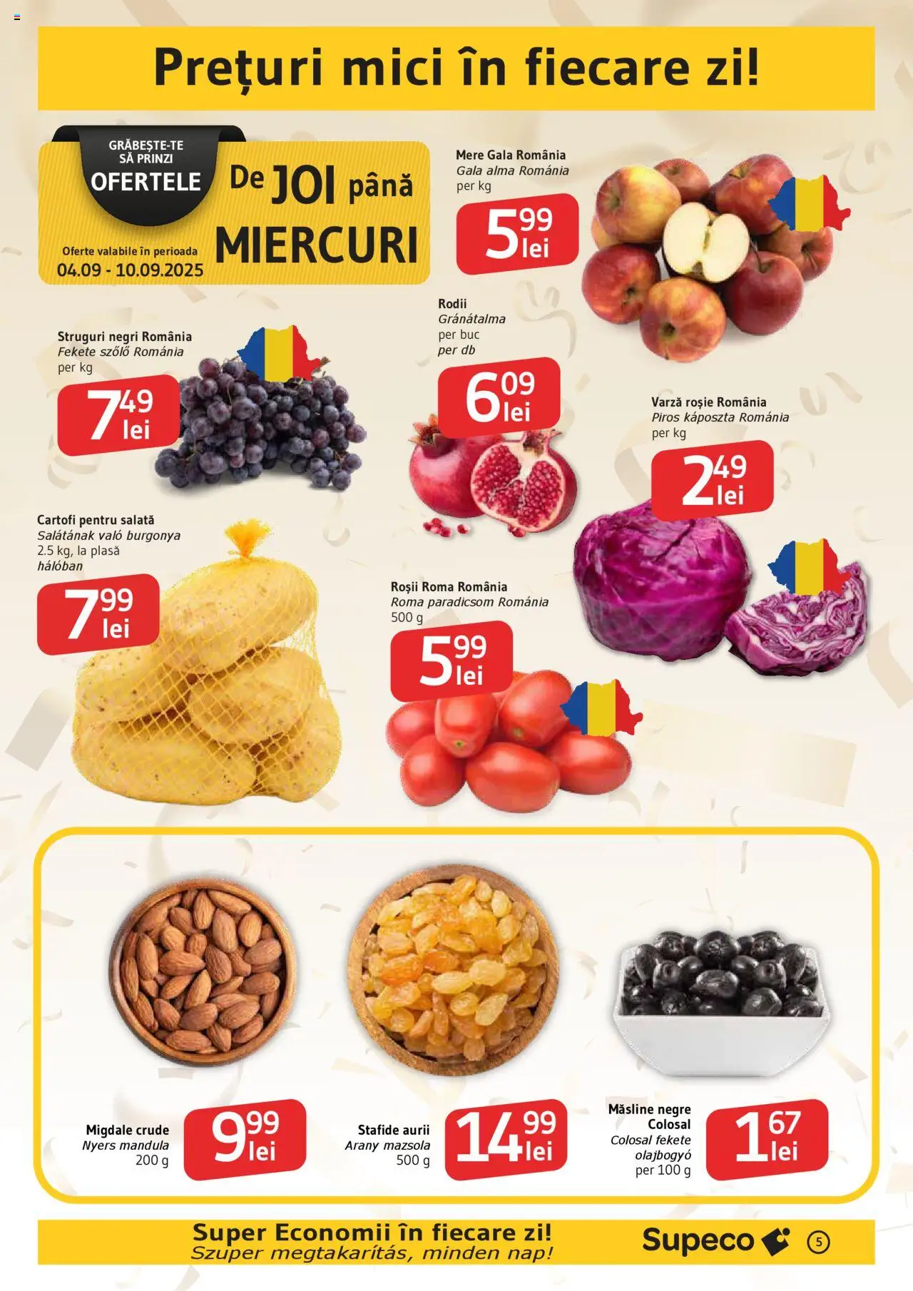Catalog Supeco 4 - 16 Septembrie 2025 | Pagina 5 | Produse: Struguri, Roșii, Stafide, Cartofi