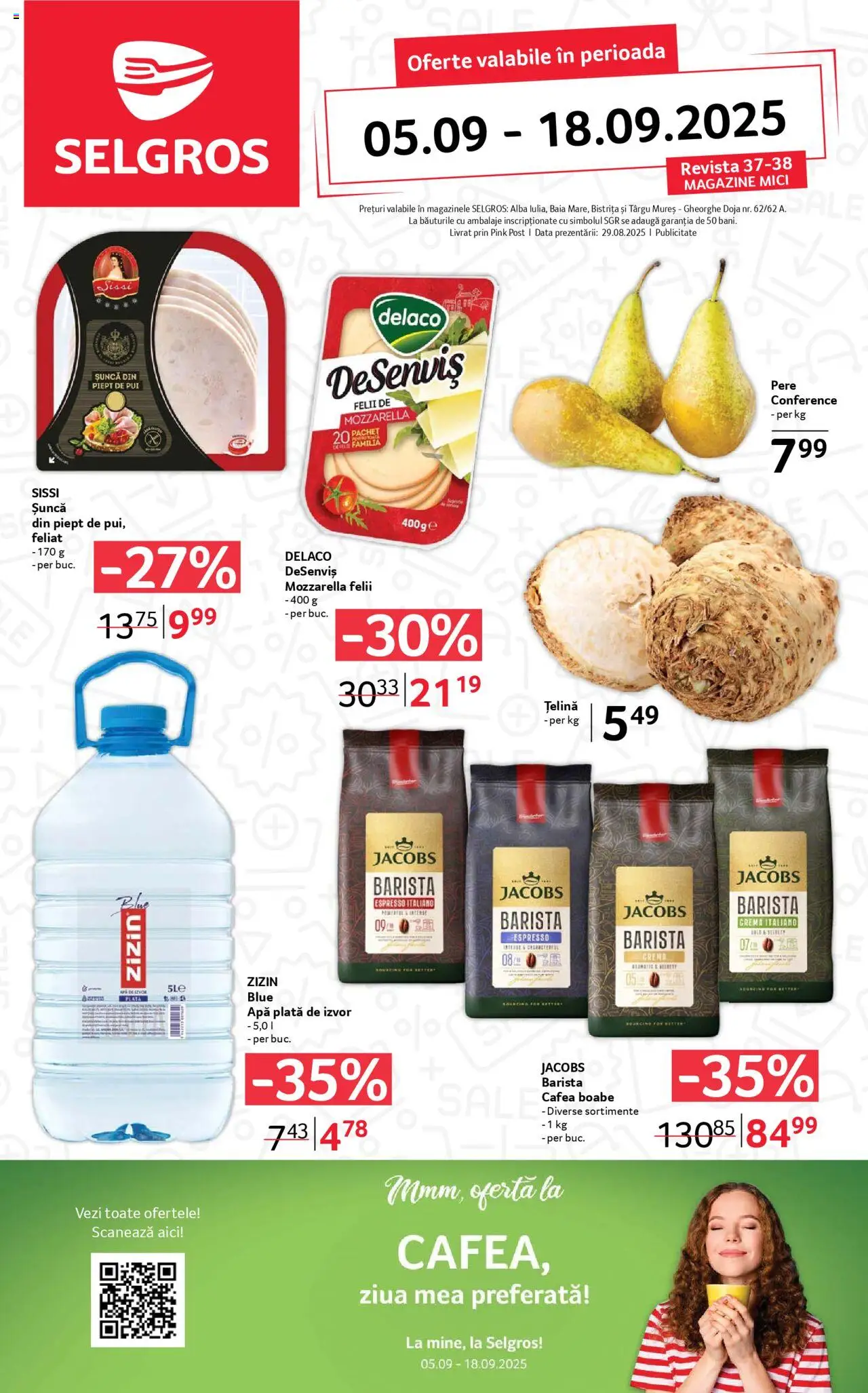 Catalog Selgros 5 - 17 Septembrie 2025 | Pagina 1 | Produse: Hacıyatmaz Kedi Oyuncağı, Mozzarella, Cremă, Cafea