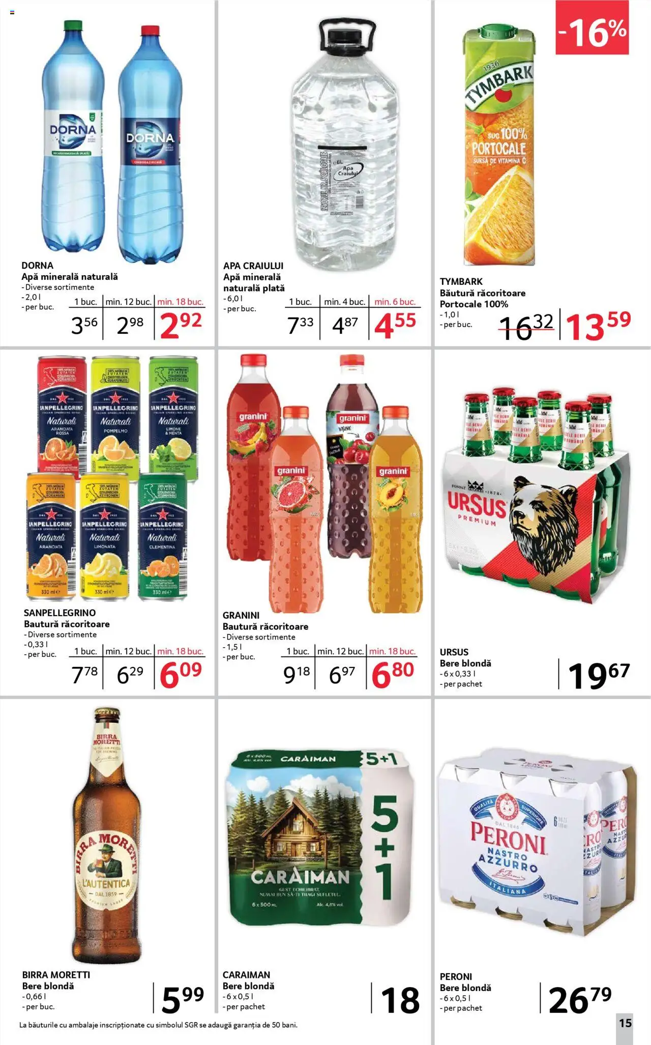 Catalog Selgros 5 - 17 Septembrie 2025 | Pagina 15 | Produse: Yazı tahtası kalemi, Suc, Bere, Apă
