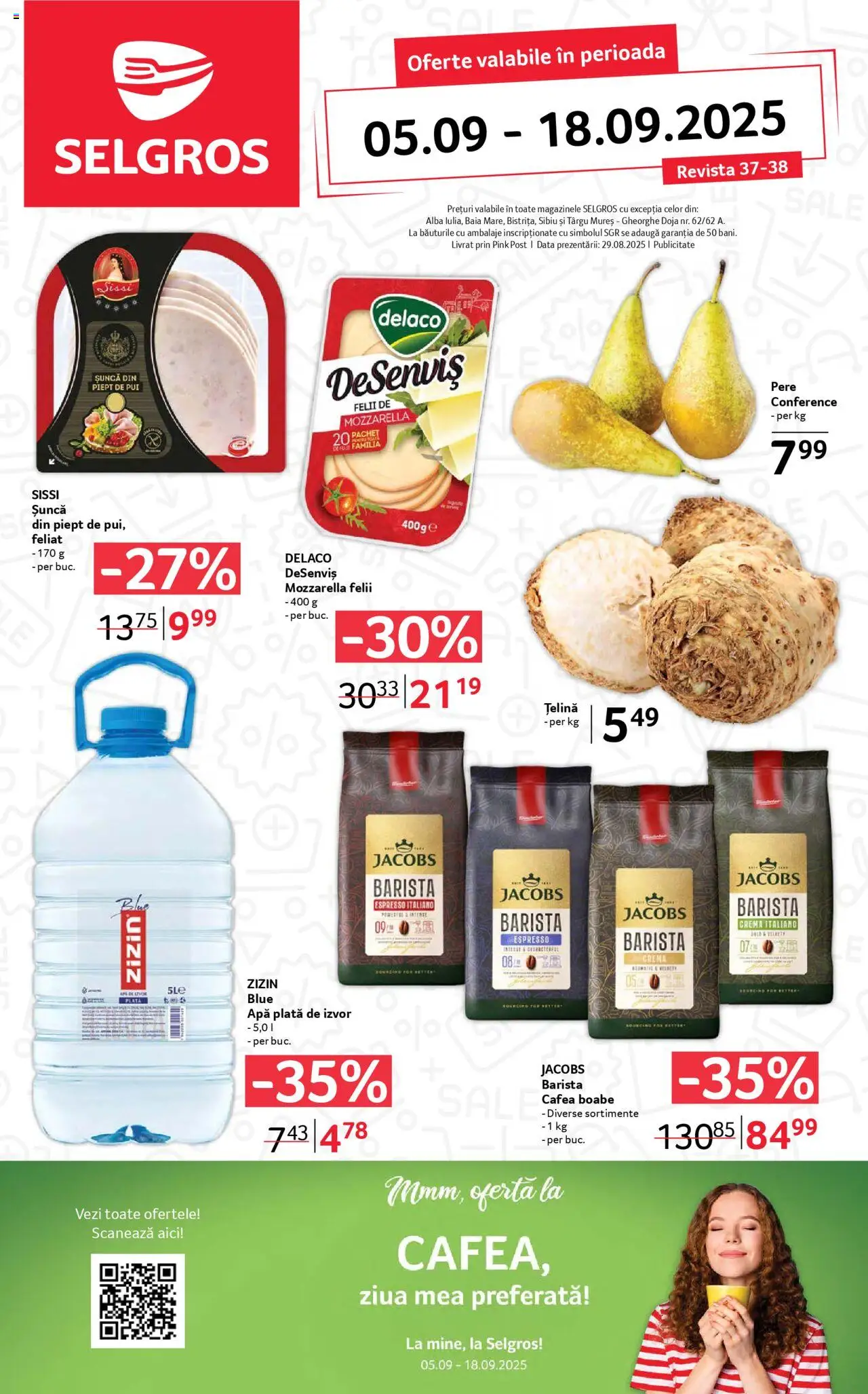 Catalog Selgros 5 - 17 Septembrie 2025 | Pagina 1 | Produse: Hacıyatmaz Kedi Oyuncağı, Cremă, Cafea, Șuncă