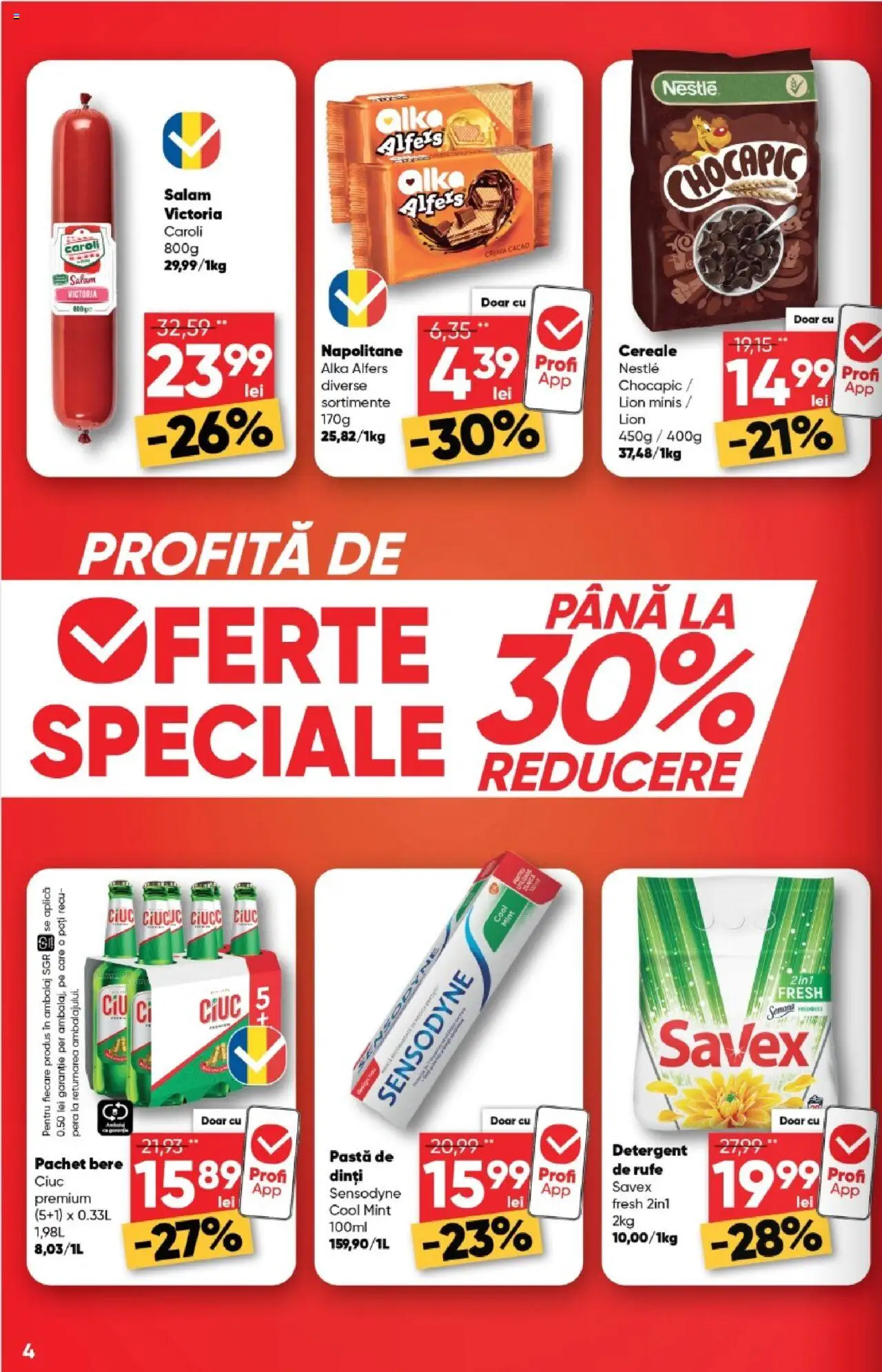 Catalog Profi 3 - 15 Septembrie 2025 | Pagina 4 | Produse: Napolitane, Salam, Detergent, Cereale