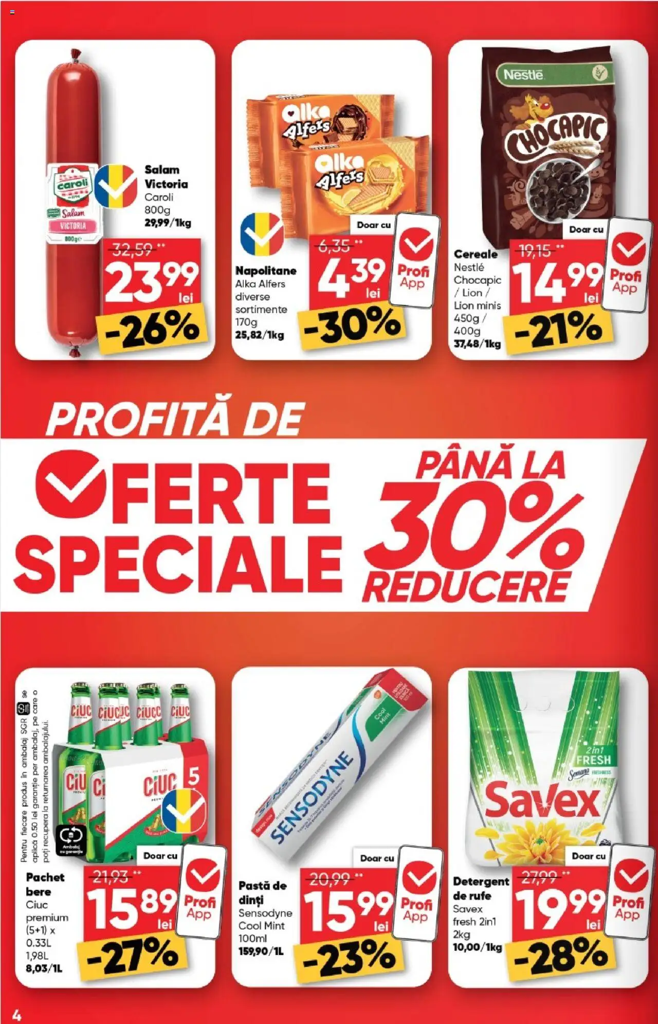 Catalog Profi 3 - 15 Septembrie 2025 | Pagina 4 | Produse: Napolitane, Salam, Detergent, Cereale