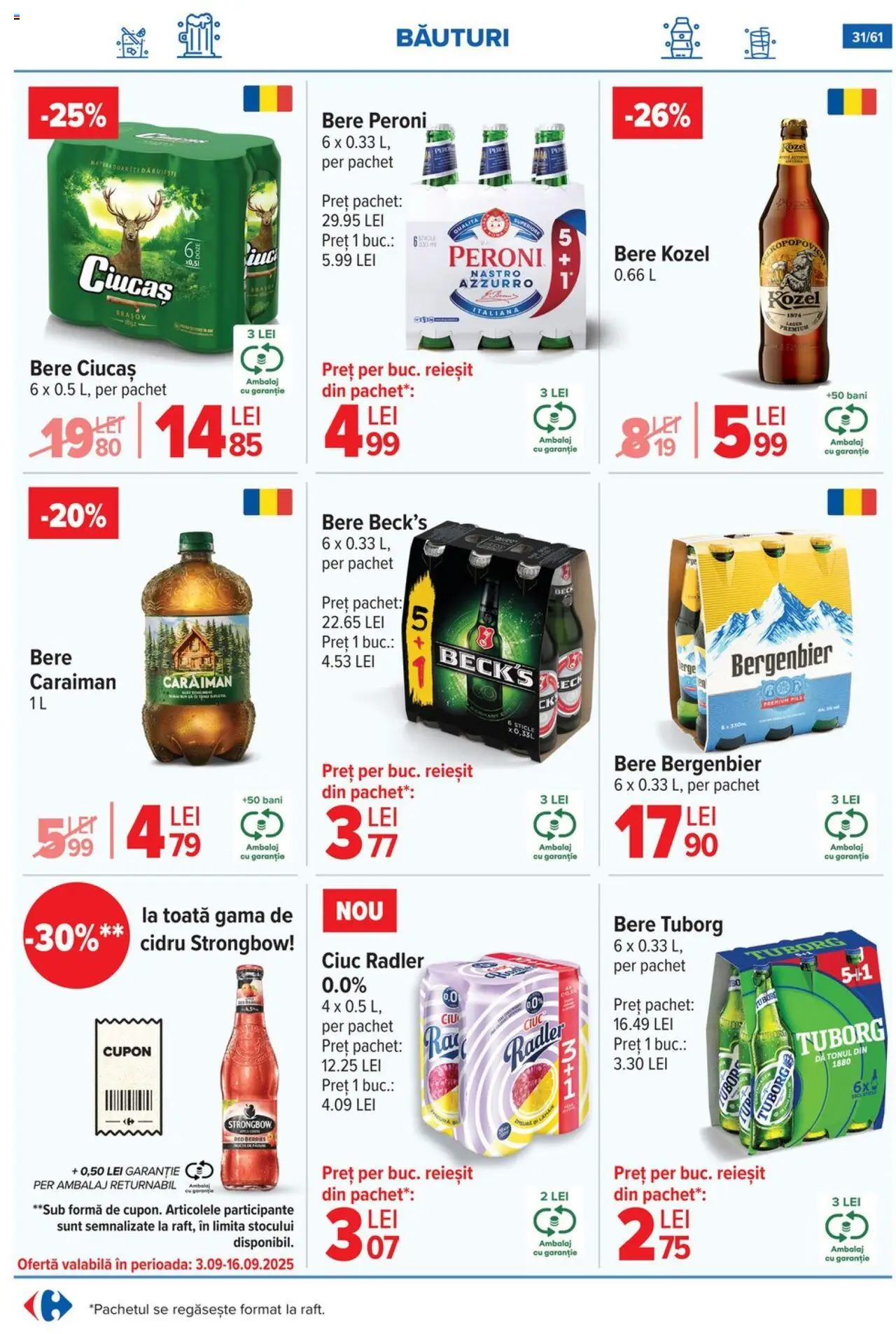 Catalog Carrefour 3 - 15 Septembrie 2025 | Pagina 32 | Produse: Bere, Plastik Kulübe