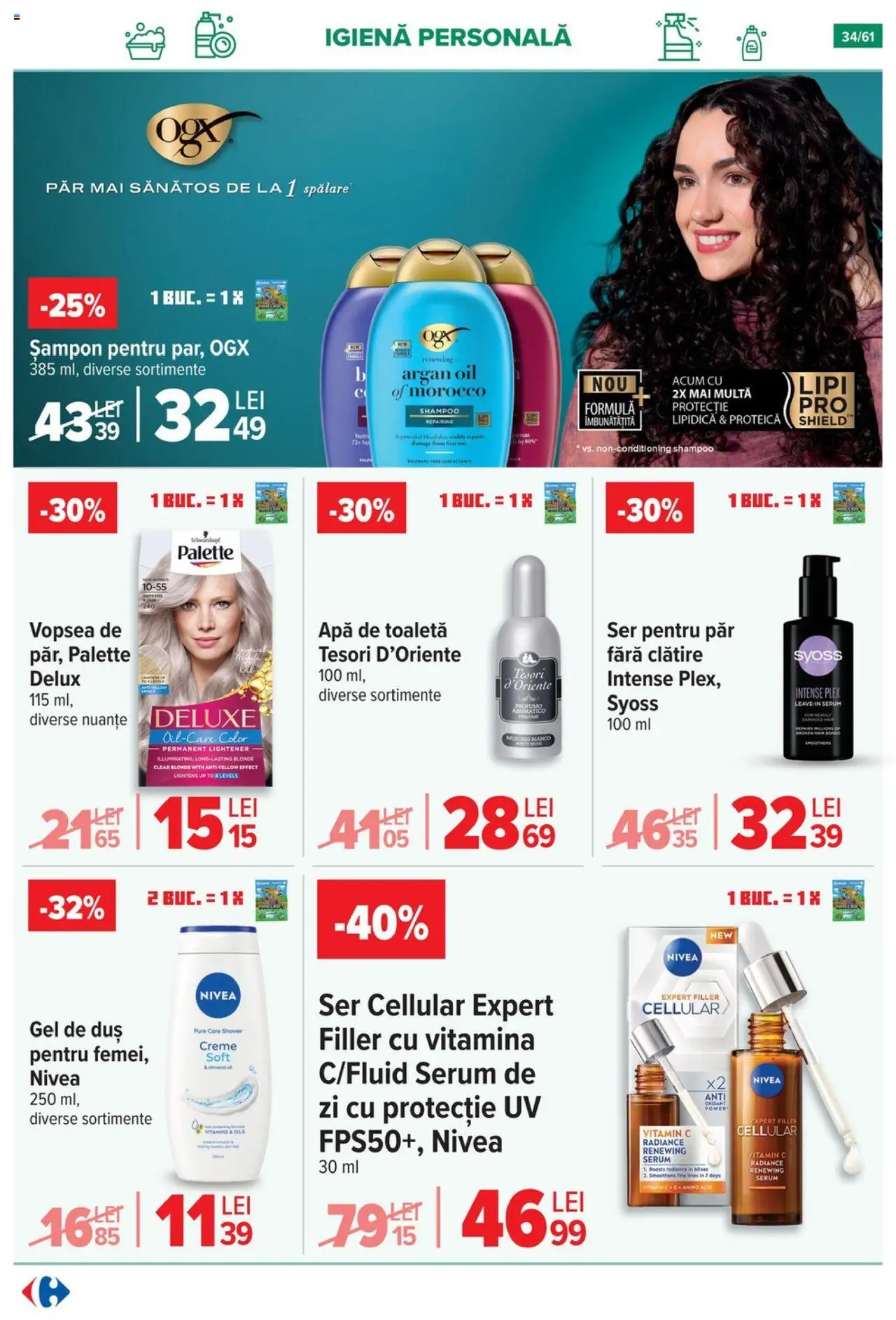 Catalog Carrefour 3 - 15 Septembrie 2025 | Pagina 35 | Produse: Toaletă, Duș, Apă de toaletă, Șampon