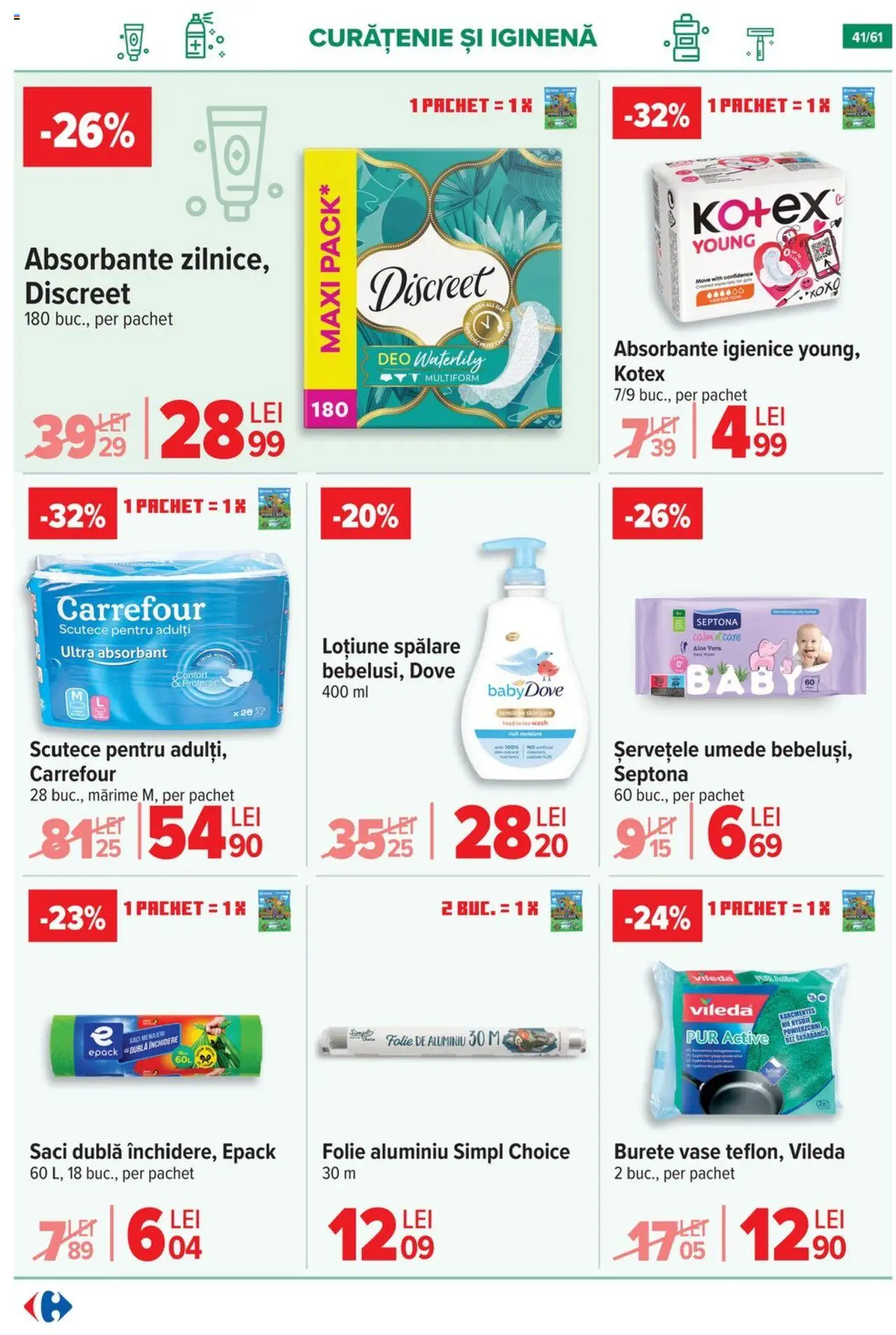 Catalog Carrefour 3 - 15 Septembrie 2025 | Pagina 42 | Produse: Aloe vera, Burete, Șervețele umede, Absorbante