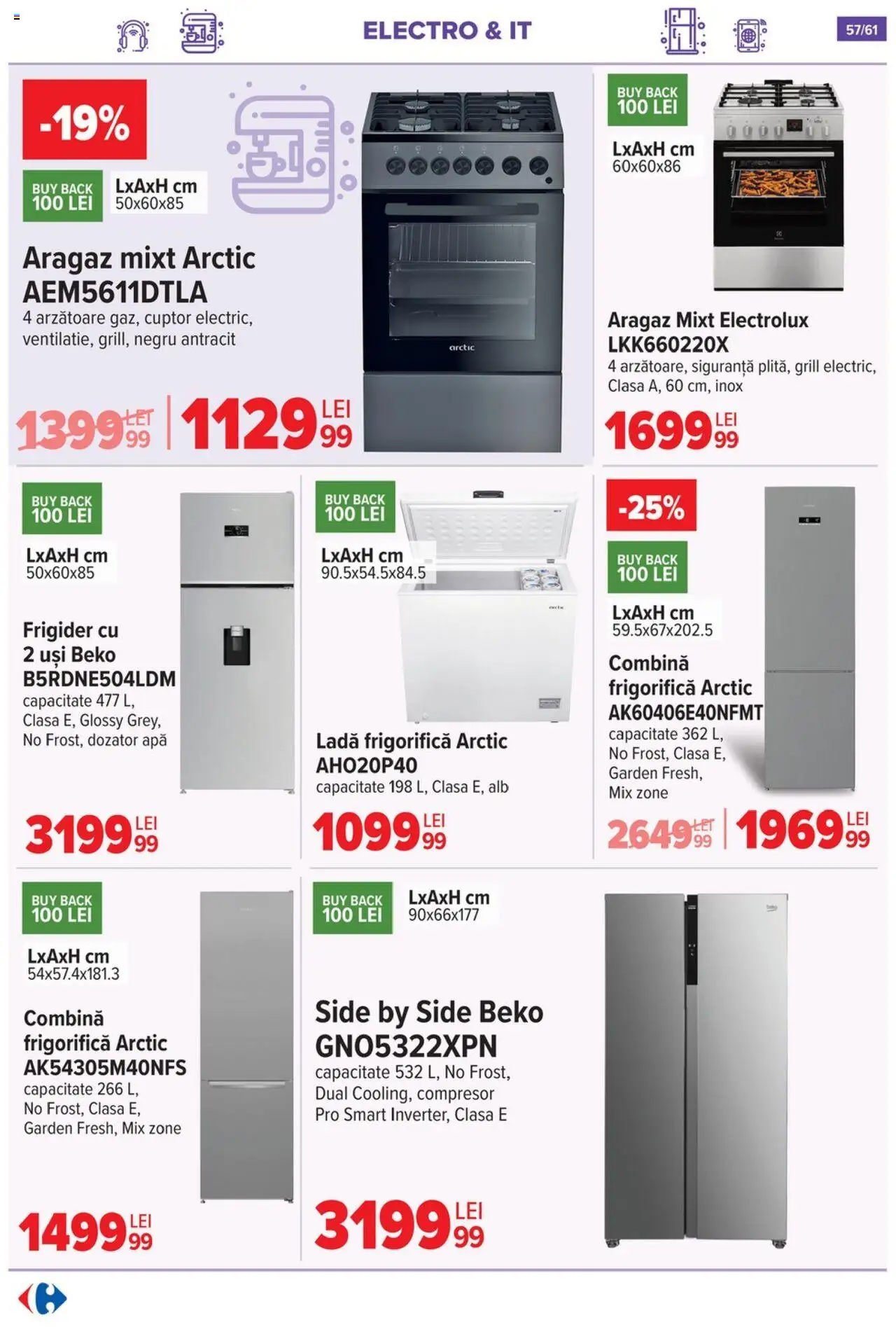 Catalog Carrefour 3 - 15 Septembrie 2025 | Pagina 58 | Produse: Frigider, Aragaz, Apă, Ladă frigorifică
