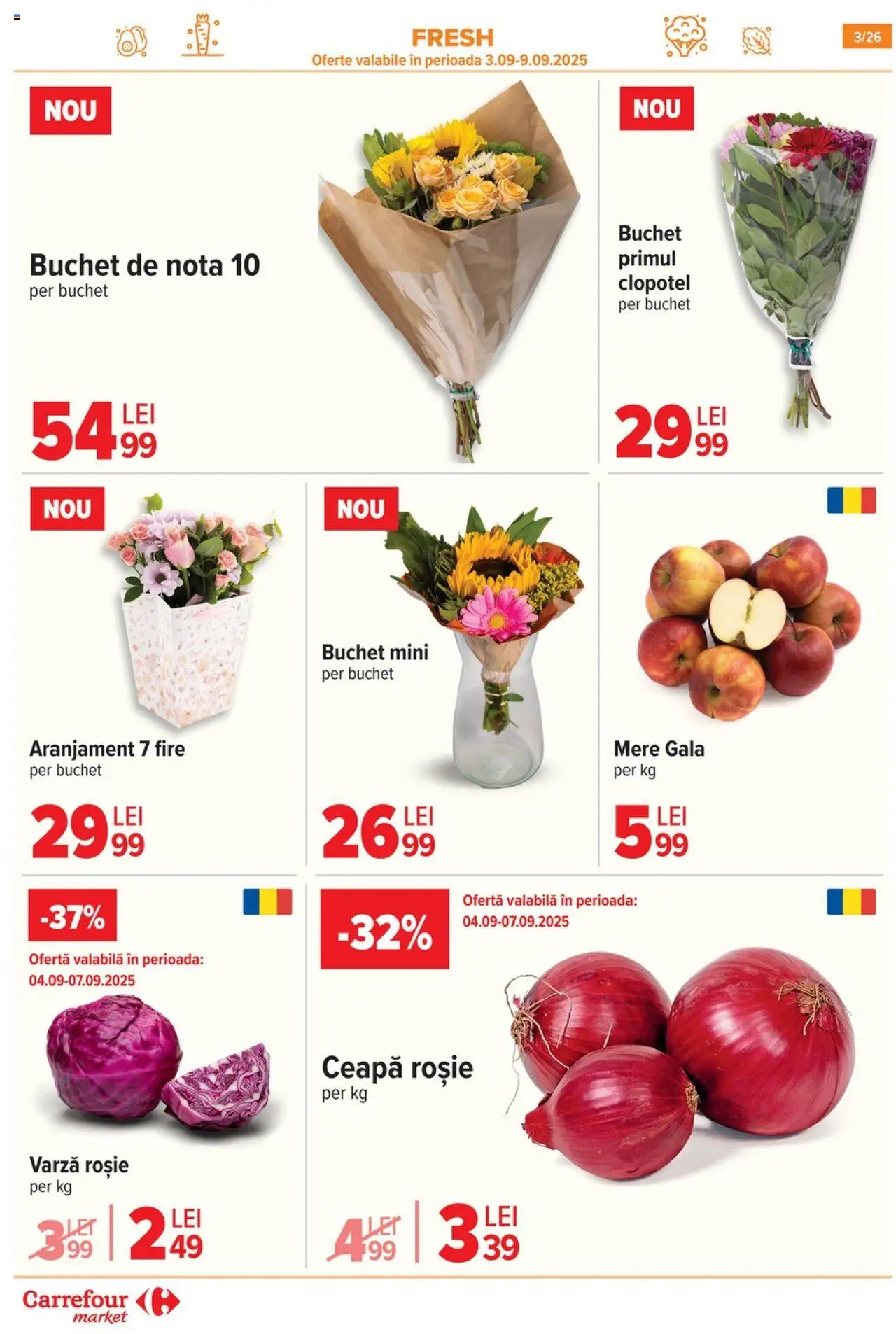 Catalog Carrefour 3 - 15 Septembrie 2025 | Pagina 4 | Produse: Varză, Mere, Ceapă