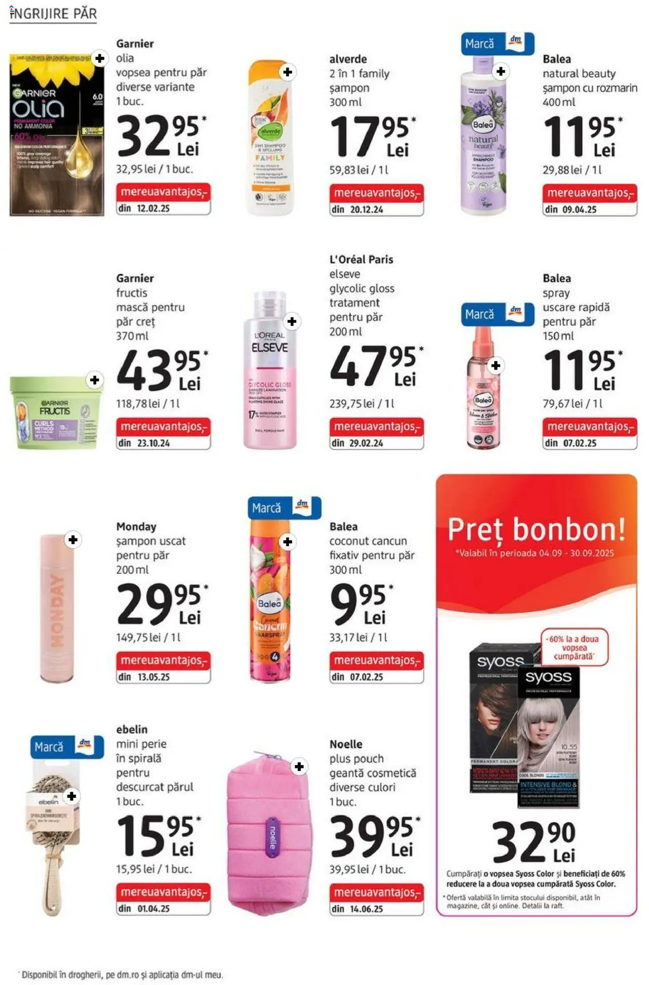 Catalog DM Drogerie Markt 4 - 29 Septembrie 2025 | Pagina 12 | Produse: Vopsea, Perie, Șampon uscat, Fixativ pentru păr