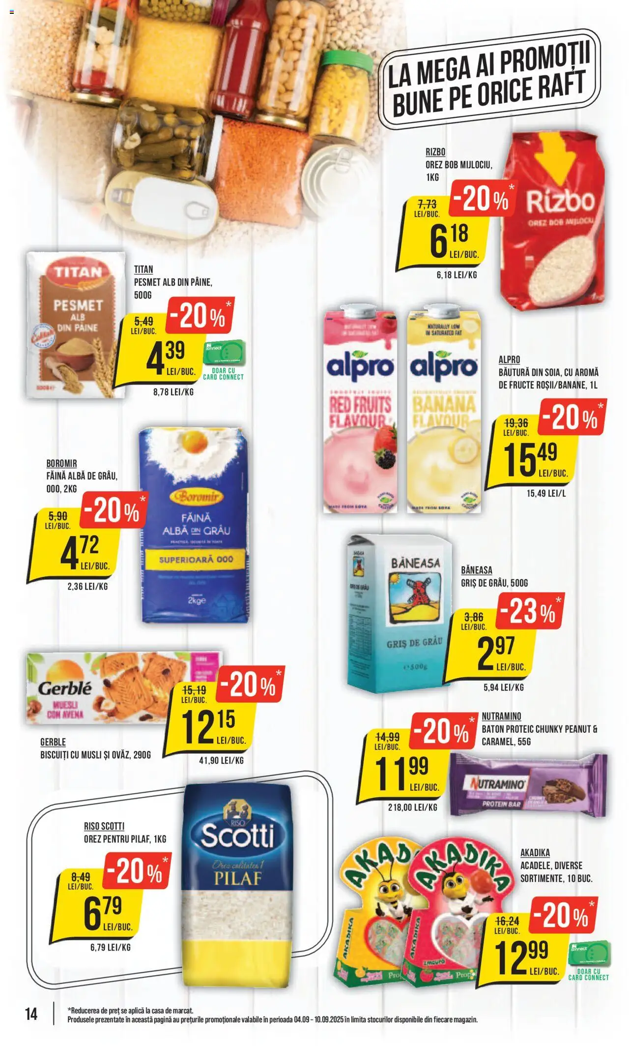 Catalog Mega Image 4 - 9 Septembrie 2025 | Pagina 14 | Produse: Raft, Pâine, Biscuiți, Fructe