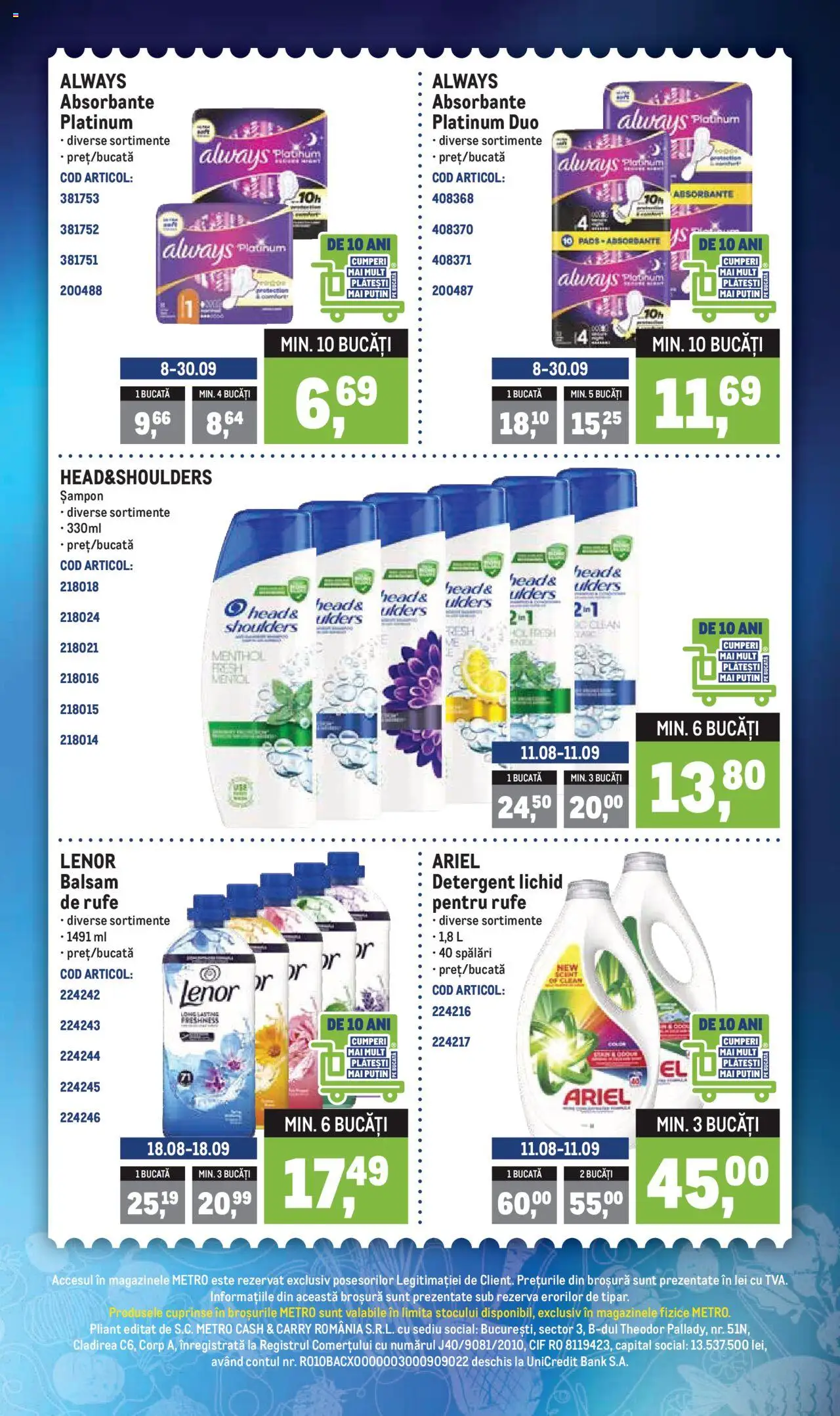 Catalog METRO 8 - 13 Septembrie 2025 | Pagina 5 | Produse: Pomelo, Șampon, Detergent, Absorbante