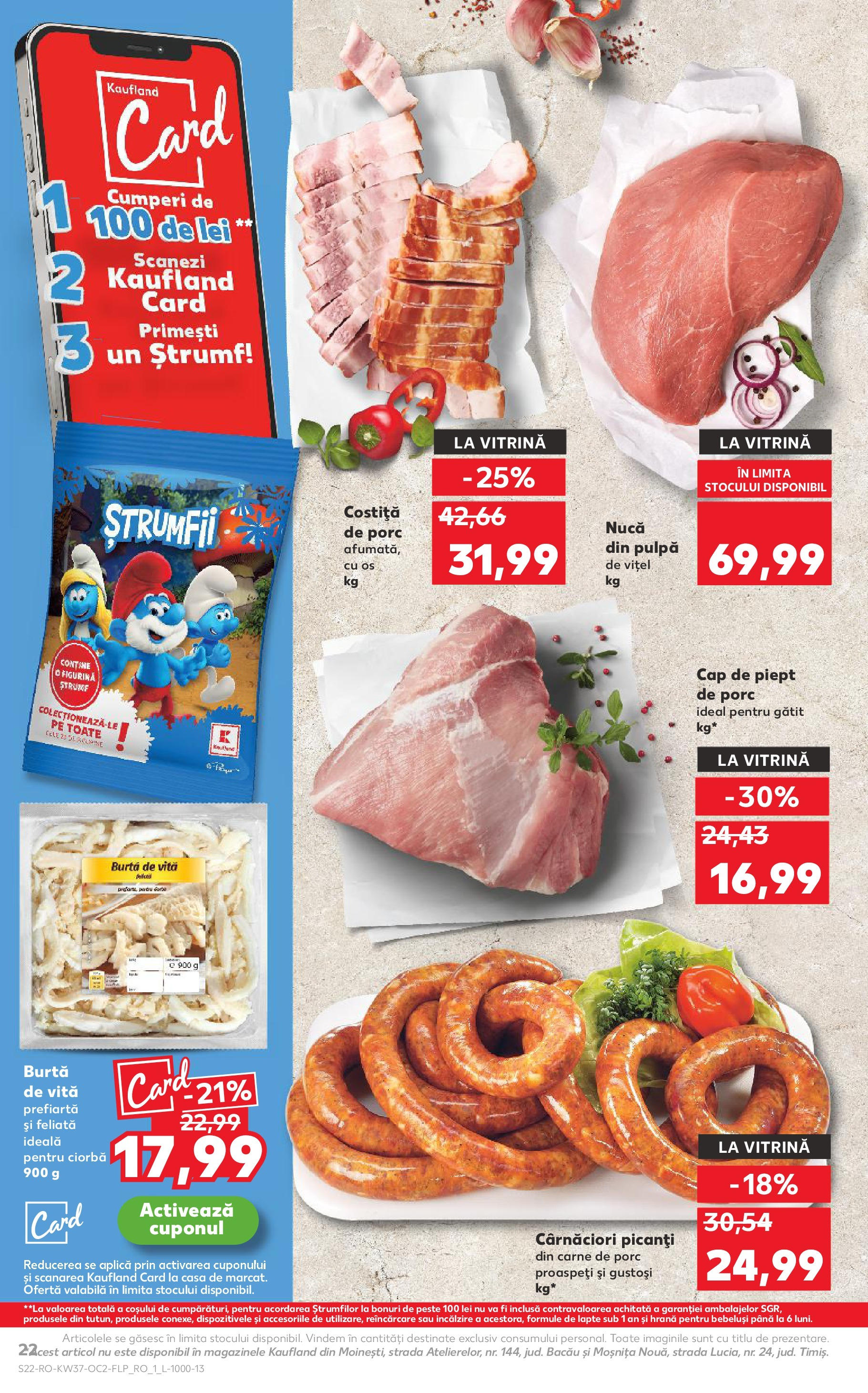 Catalog Kaufland 10 - 15 Septembrie 2025 | Pagina 22 | Produse: Vitrină, Bacon, Lapte, Carne De Porc