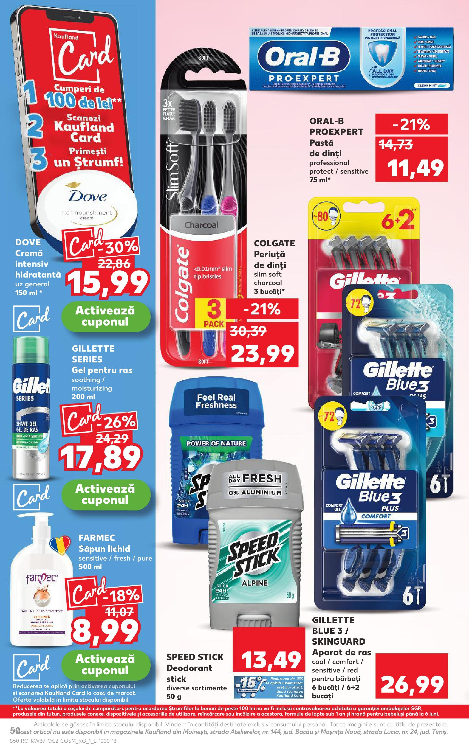 Catalog Kaufland 10 - 15 Septembrie 2025 | Pagina 50 | Produse: Gel de ras, Aparat De Ras, Body, Pastă de dinți