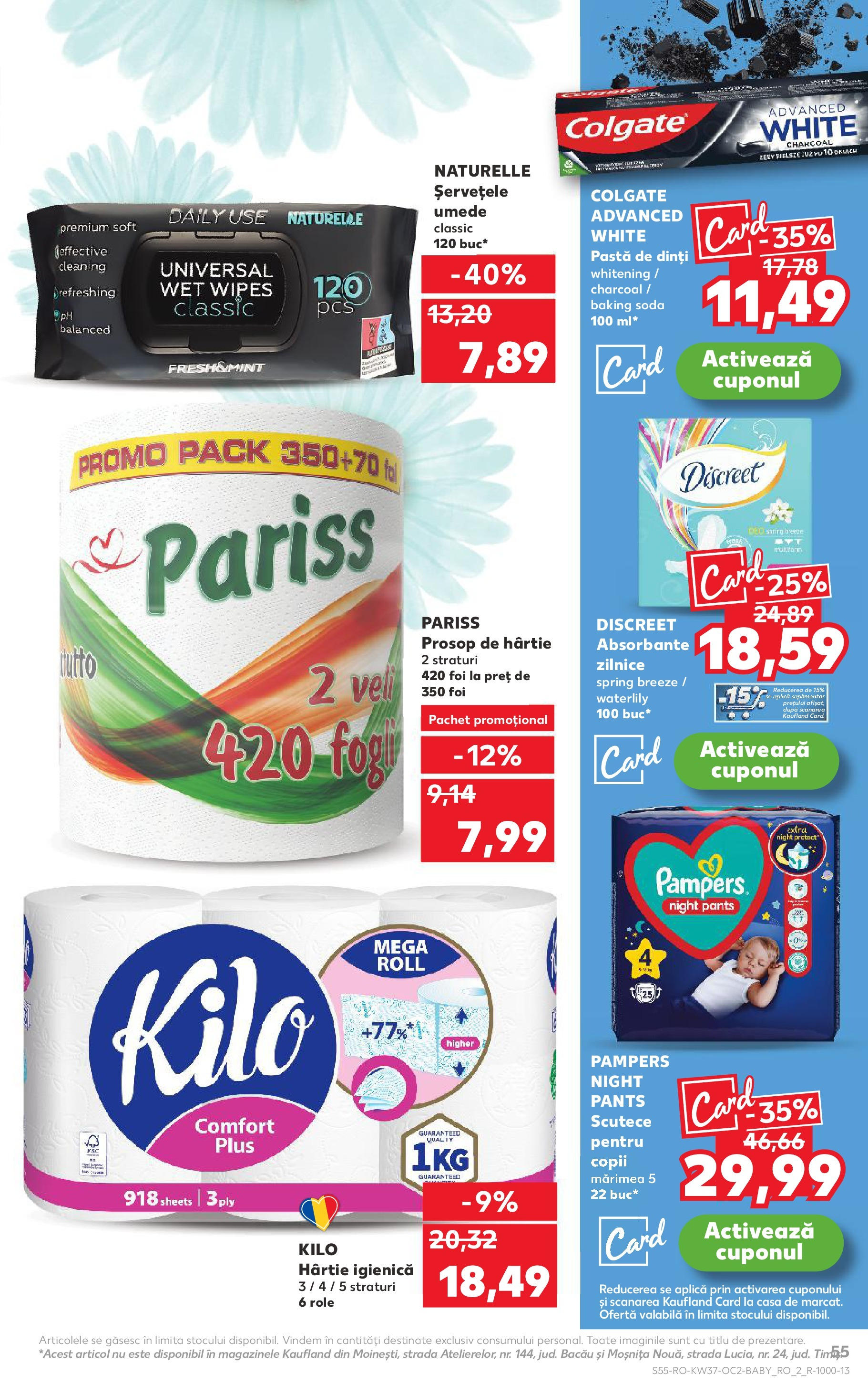 Catalog Kaufland 10 - 15 Septembrie 2025 | Pagina 55 | Produse: Pirinç gevreği, Role, Pastă de dinți, Absorbante
