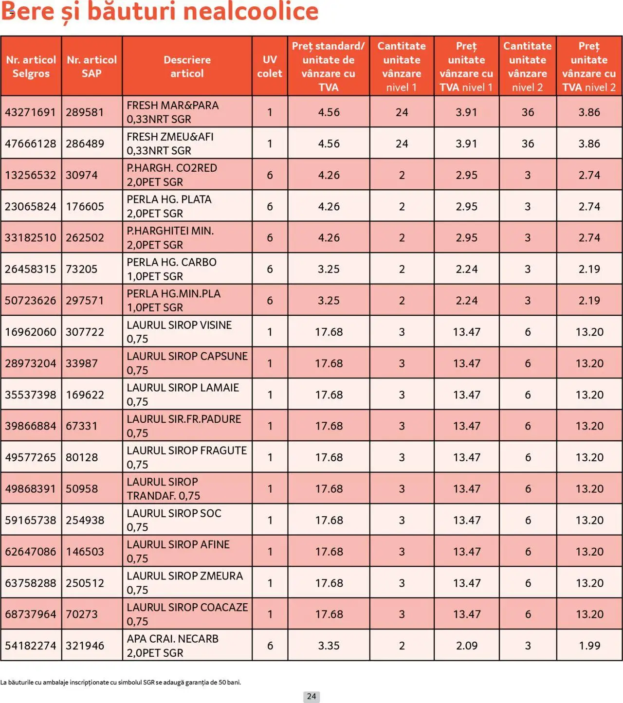 Catalog Selgros 1 - 29 Septembrie 2025 | Pagina 24 | Produse: Afine, Sirop, Apă, Lămâie