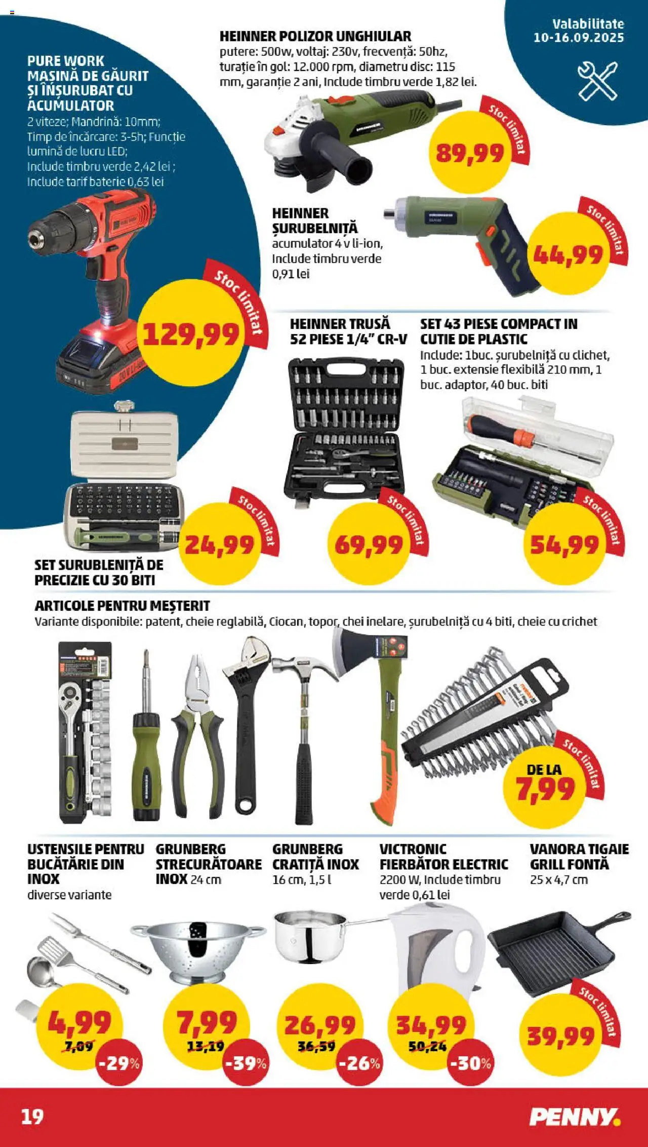 Catalog PENNY Market 10 - 15 Septembrie 2025 | Pagina 19 | Produse: Tavuk suyu, Mașină de găurit, Tigaie, Cutie