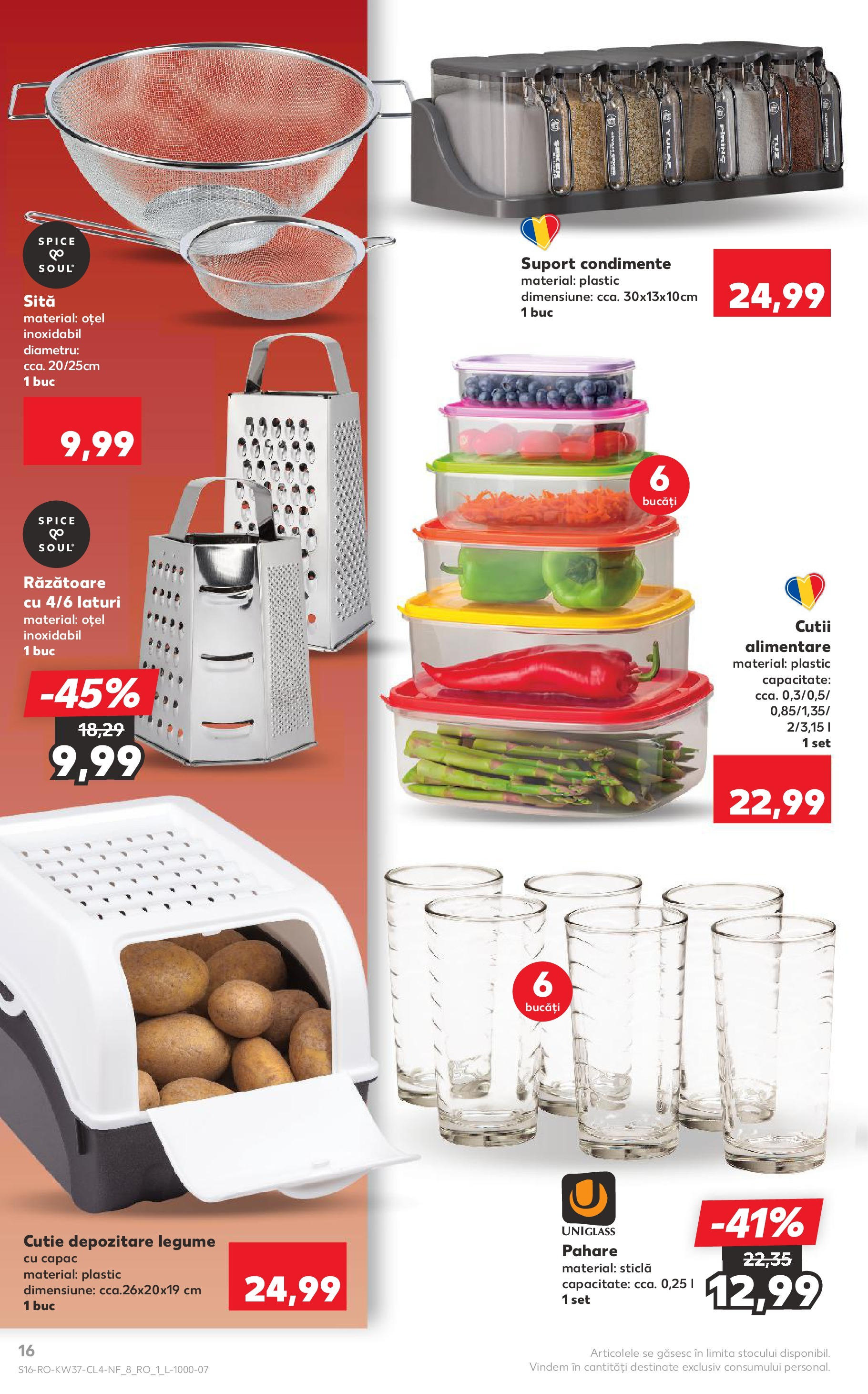 Catalog Kaufland 10 - 15 Septembrie 2025 | Pagina 16 | Produse: Pahare, Sită, Răzătoare, Condimente