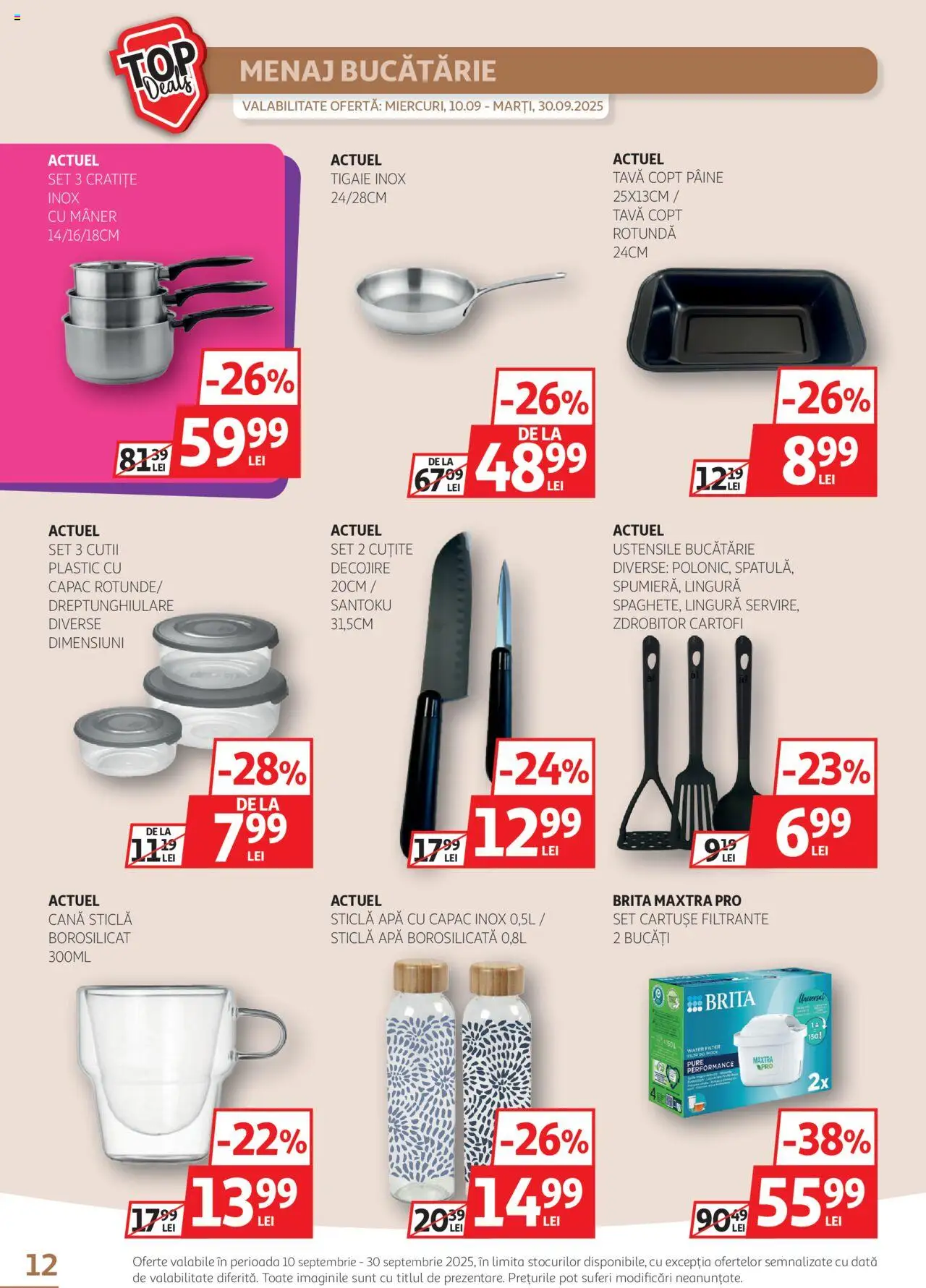 Catalog Auchan 10 - 29 Septembrie 2025 | Pagina 12 | Produse: Tigaie, Bucătărie, Pâine, Apă