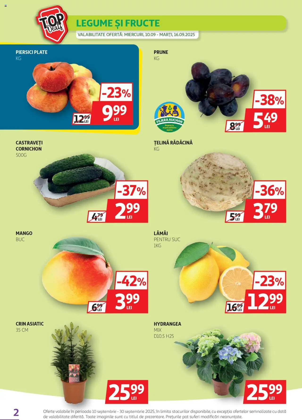Catalog Auchan 10 - 29 Septembrie 2025 | Pagina 2 | Produse: Castraveți, Legume, Fructe, Mango
