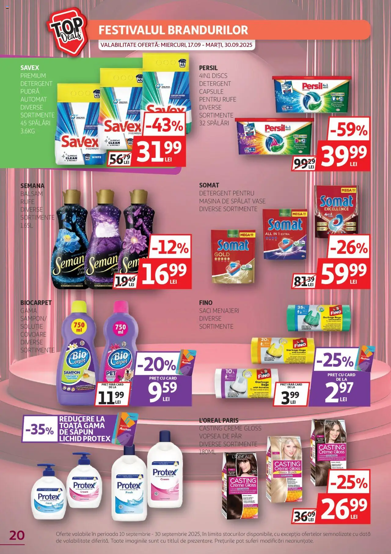 Catalog Auchan 10 - 29 Septembrie 2025 | Pagina 20 | Produse: Șampon, Săpun, Detergent, Vopsea de păr