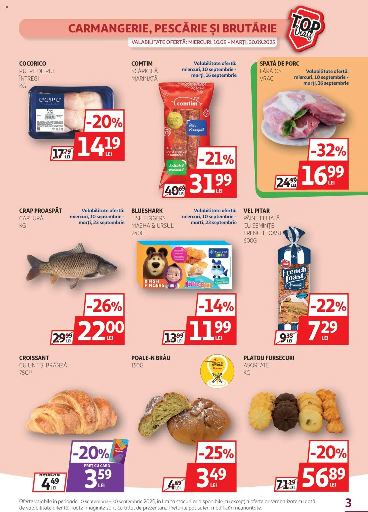 Catalog Auchan 10 - 29 Septembrie 2025 | Pagina 3 | Produse: Hacıyatmaz Kedi Oyuncağı, Unt, Brânză, Pâine