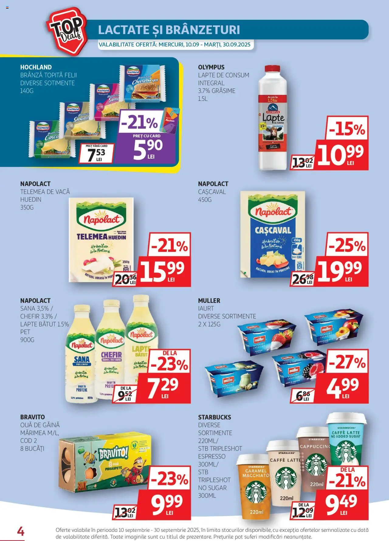 Catalog Auchan 10 - 29 Septembrie 2025 | Pagina 4 | Produse: Masaüstü kılıfı, Lapte, Brânză, Iaurt