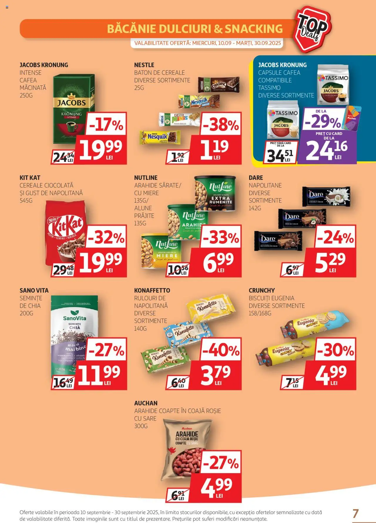 Catalog Auchan 10 - 29 Septembrie 2025 | Pagina 7 | Produse: Napolitane, Cafea, Ciocolată, Biscuiți