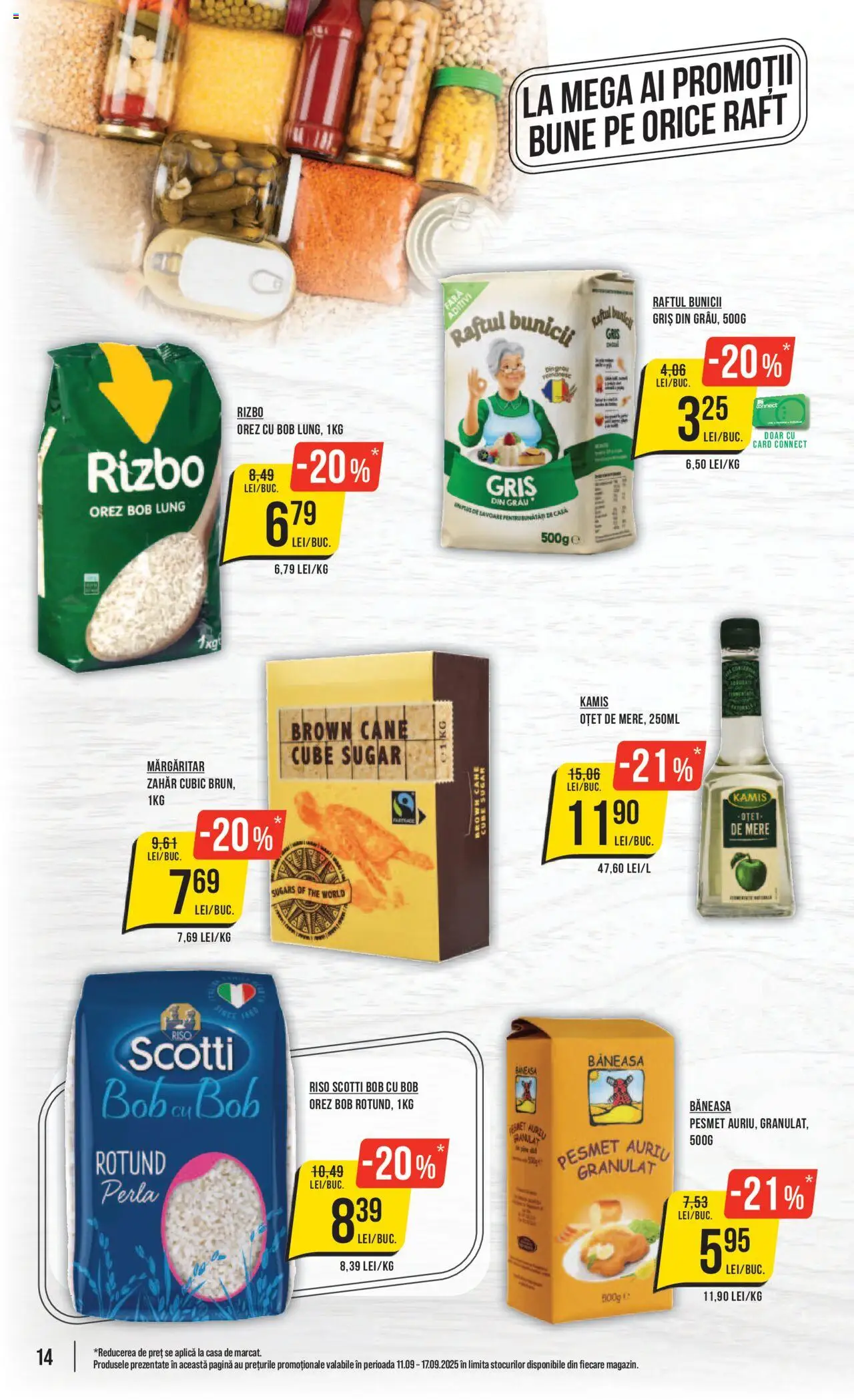 Catalog Mega Image 11 - 16 Septembrie 2025 | Pagina 14 | Produse: Oțet, Mere, Orez, Zahăr