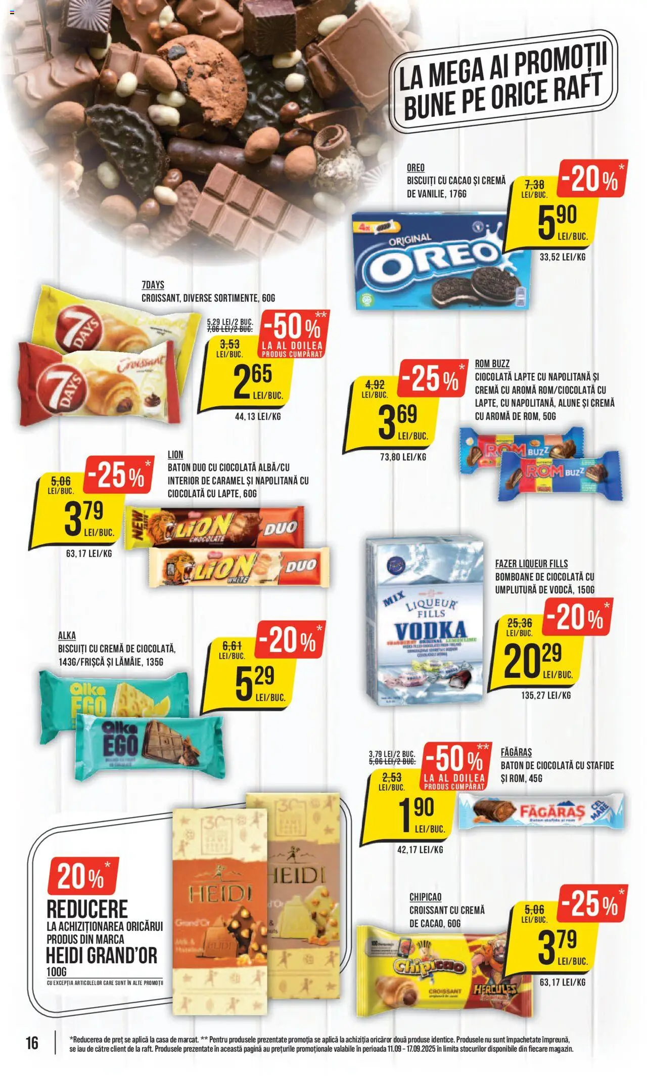 Catalog Mega Image 11 - 16 Septembrie 2025 | Pagina 16 | Produse: Cremă, Ciocolată, Bomboane, Biscuiți